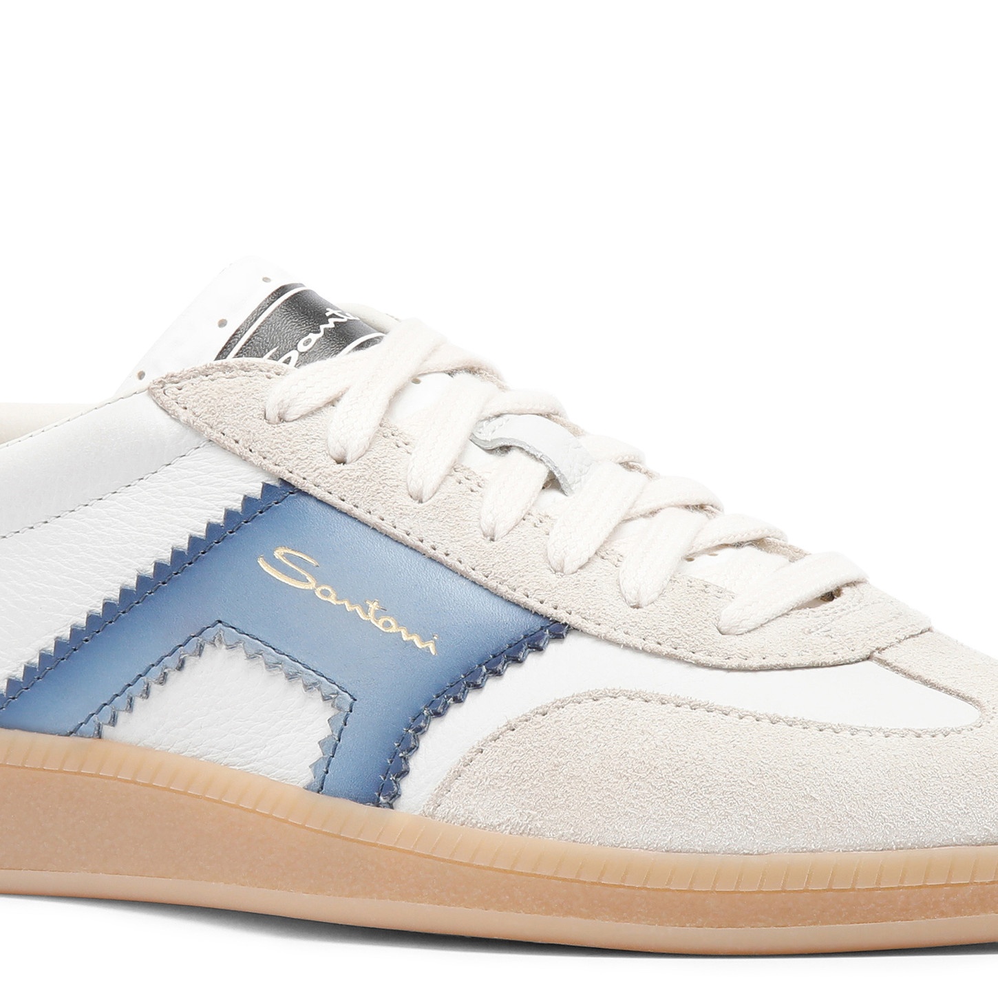 【SANTONI】DBS Olyスニーカーホワイトパープルレザースエード Santoni DBS Oly Sneakers | White | FARFETCH