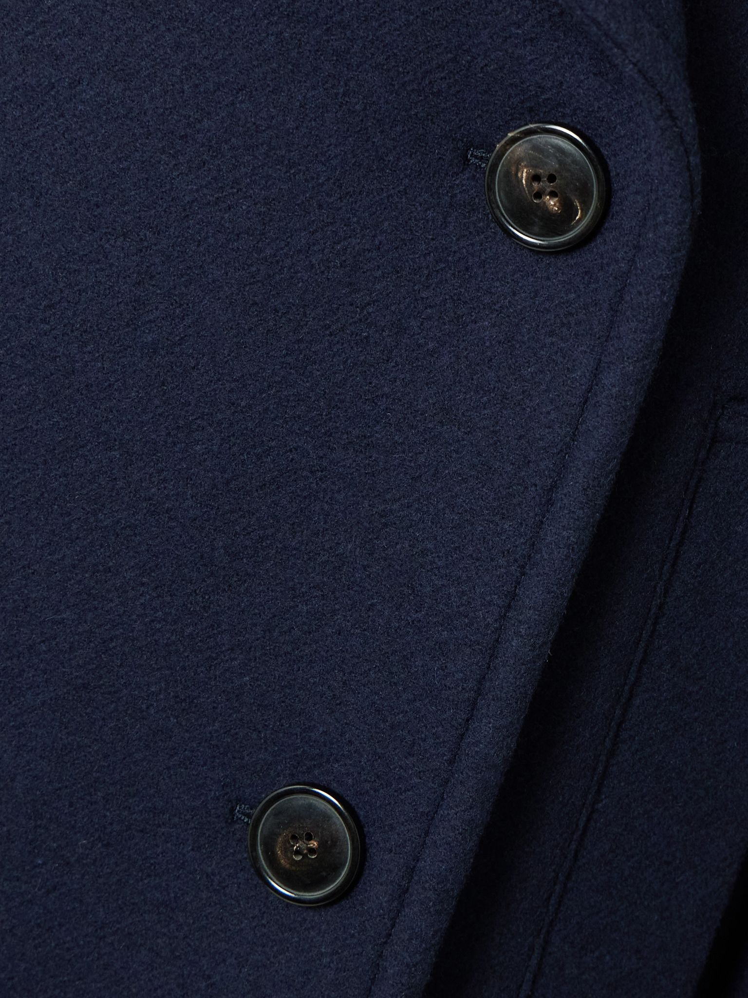 Oversized double-breasted wool-blend coat Navy - 5