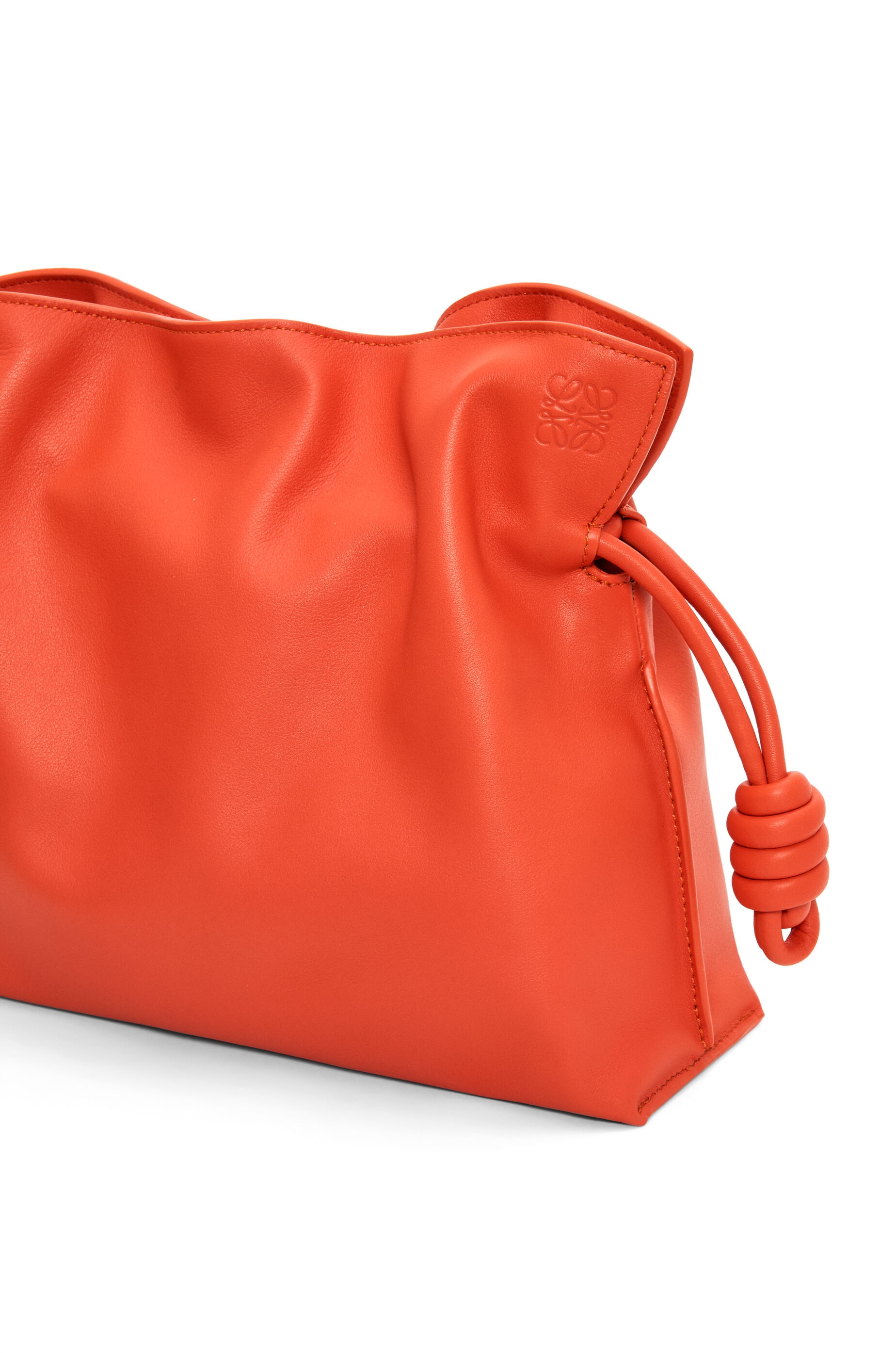 Flamenco clutch in nappa calfskin & Anagram strap in jacquard and calfskin - 8
