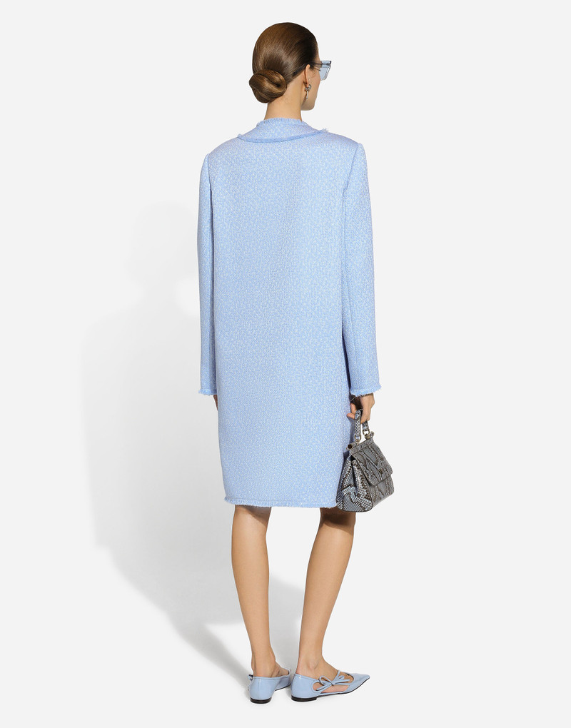 Single-breasted raschel tweed coat 3