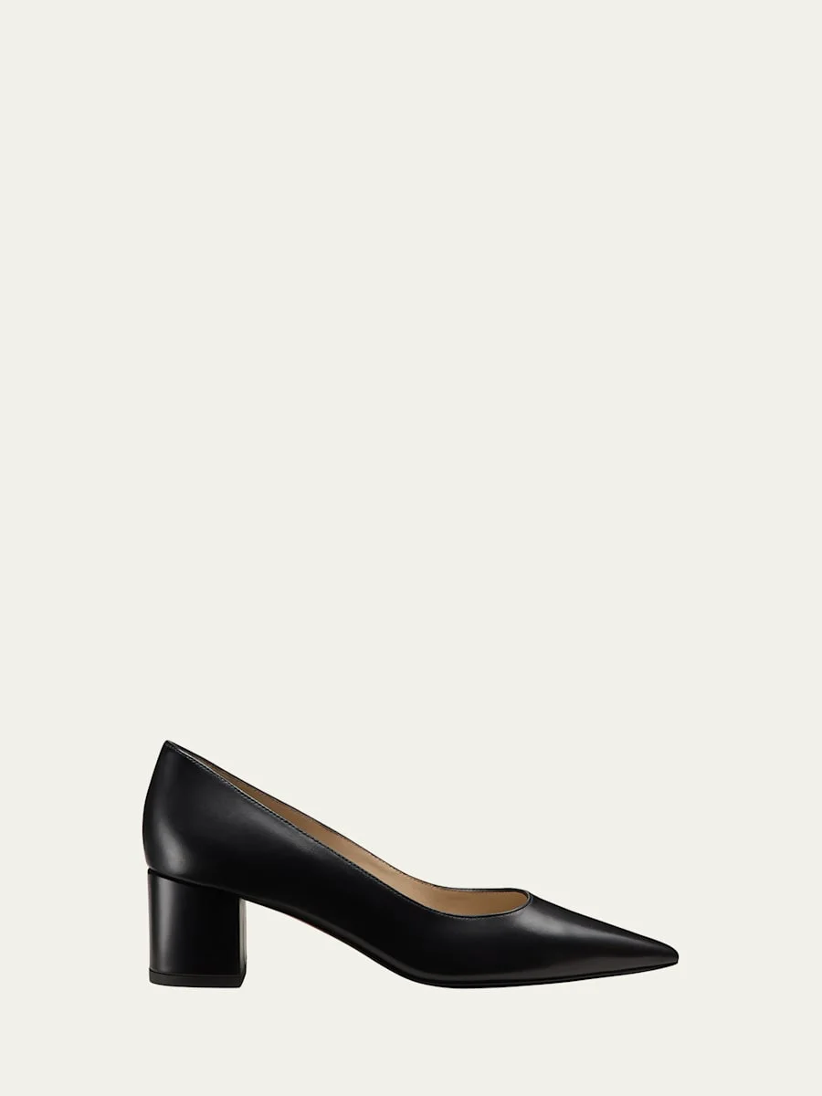 Stuart Leather Block-Heel Pumps - 1