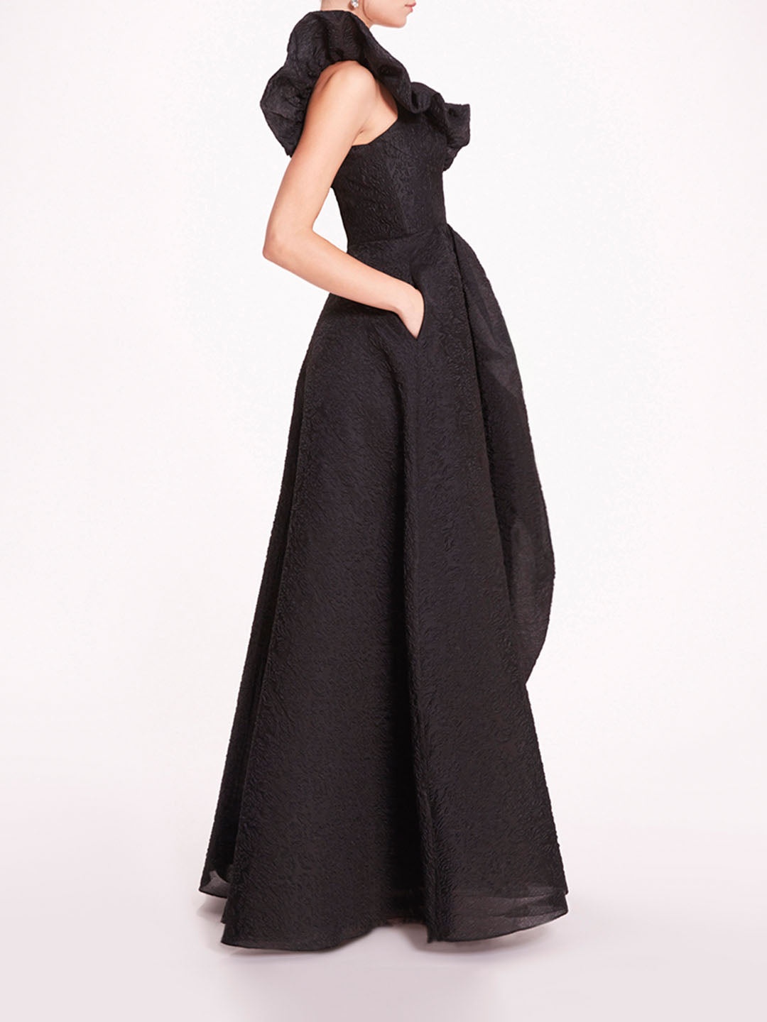 CLOQUE DRAPED GOWN - 3