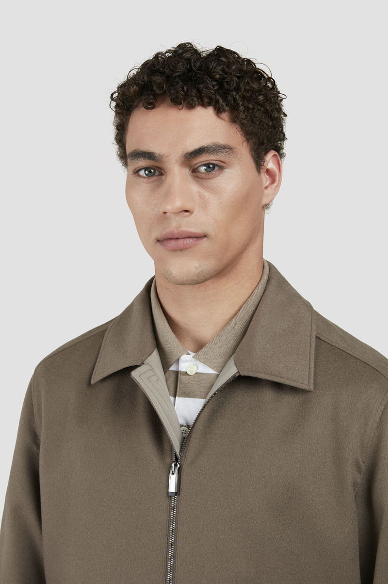 CASHMERE SHACKET WITH LEATHER TRIMS 4