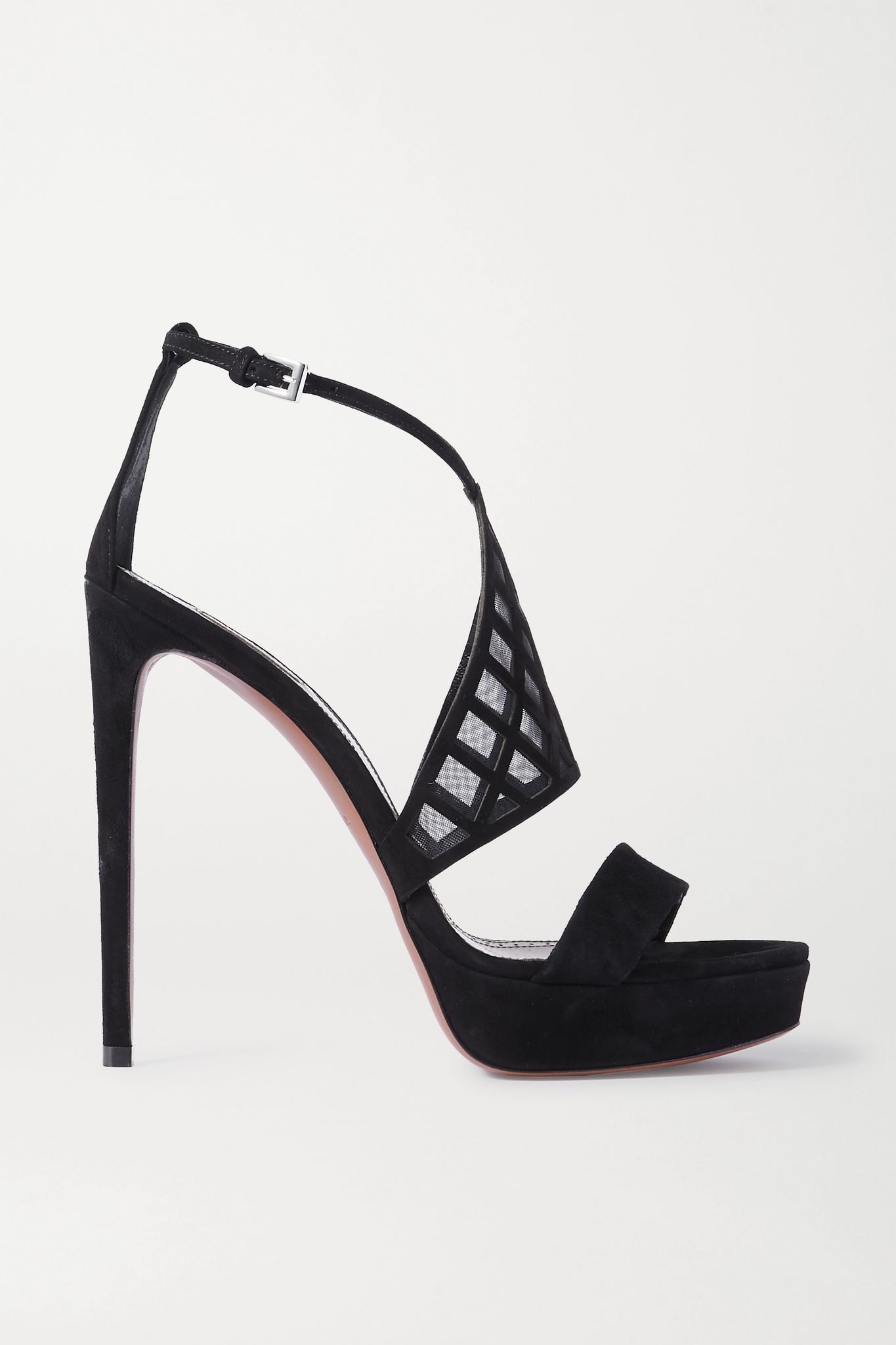 145 suede and mesh platform sandals - 1