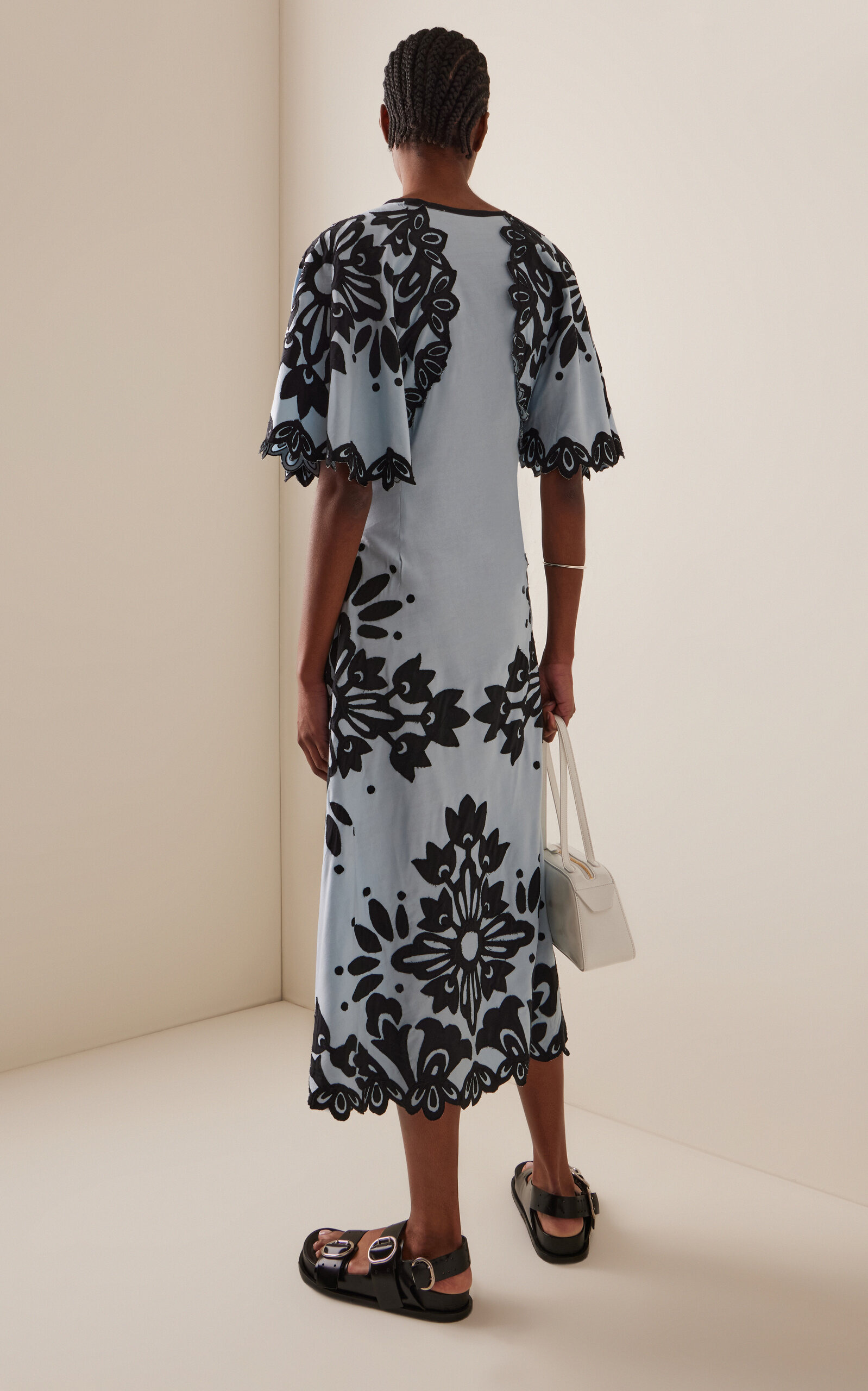 Liliana Appliquéd Crepe Midi Dress blue - 4