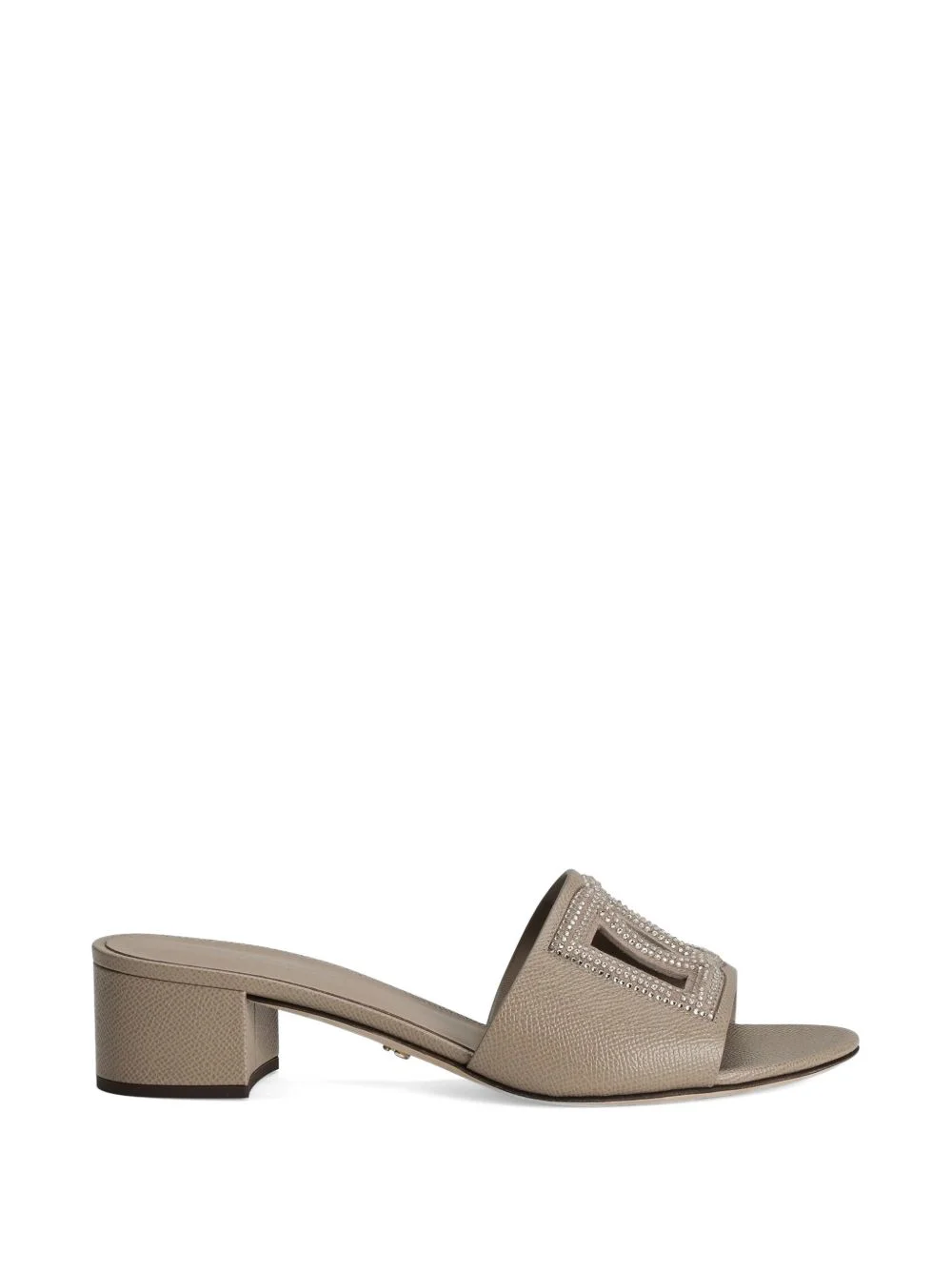 mules in Dauphine calfskin, suede and rhinestones - 1
