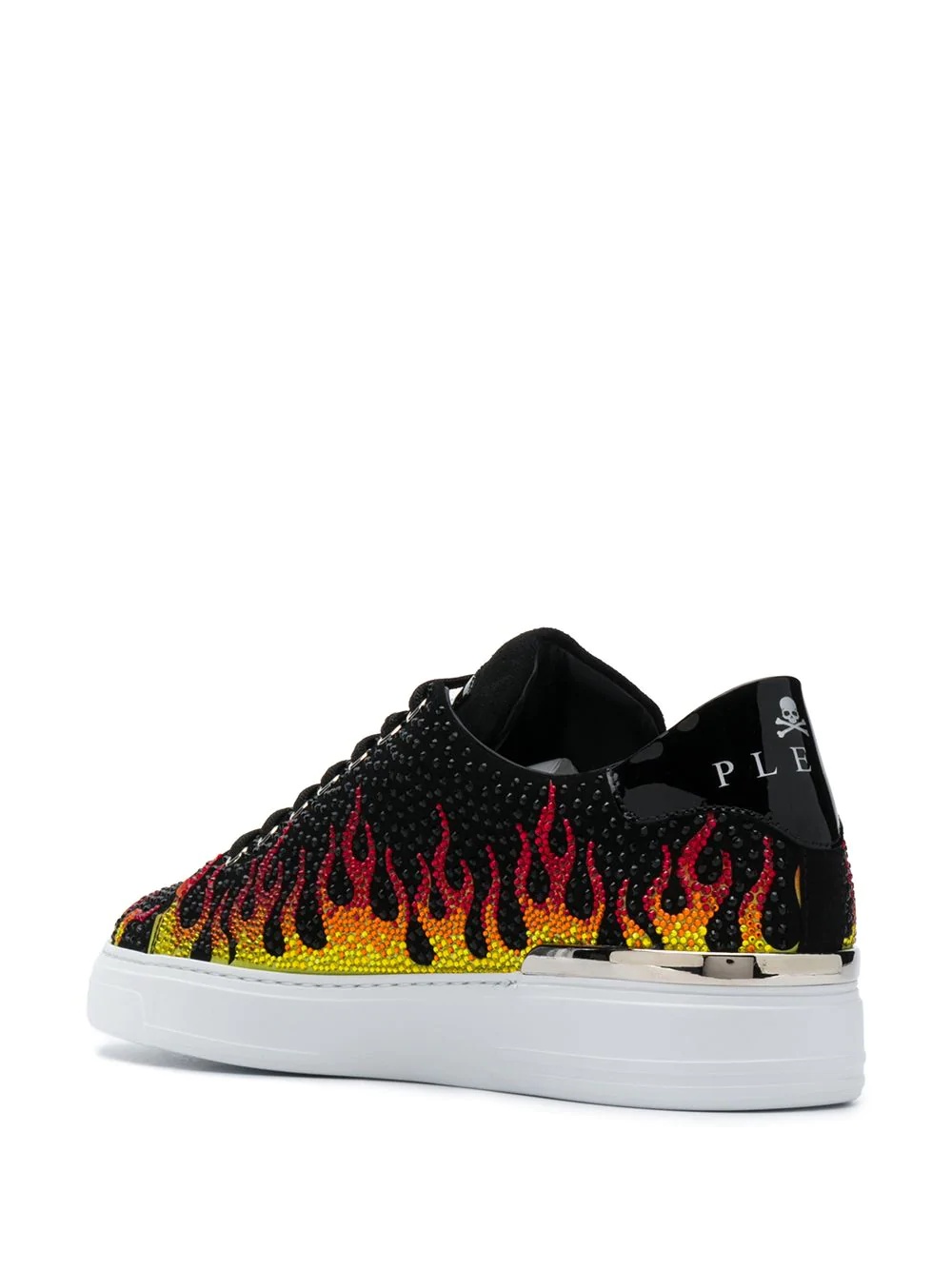 crystal flame-print sneakers - 3