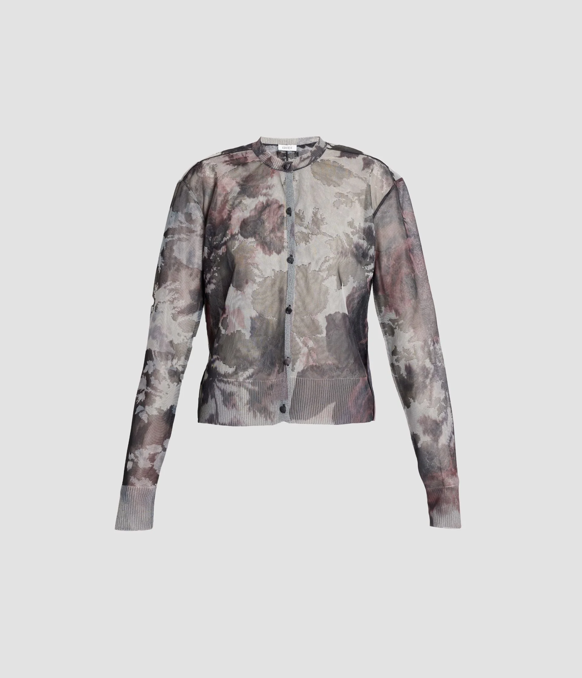 FLORAL PRINT JACQUARD CARDIGAN - 1