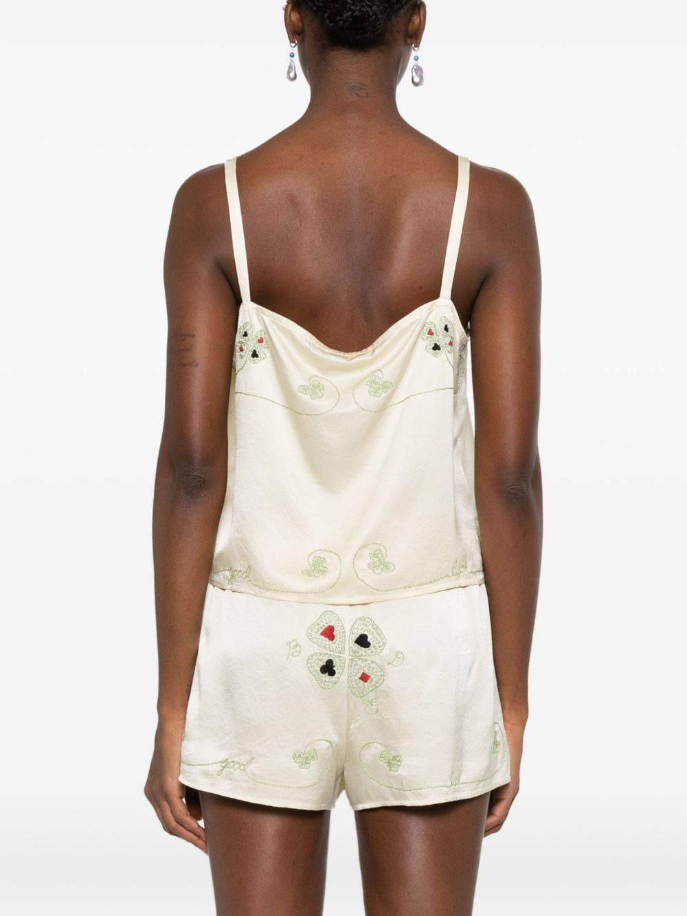 floral-embroidered tank top - 4