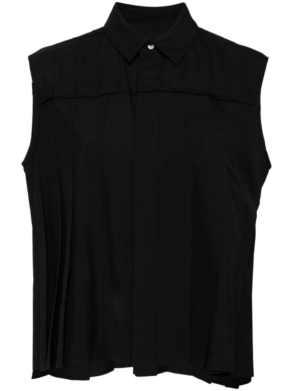 pleated vest shirt - 1