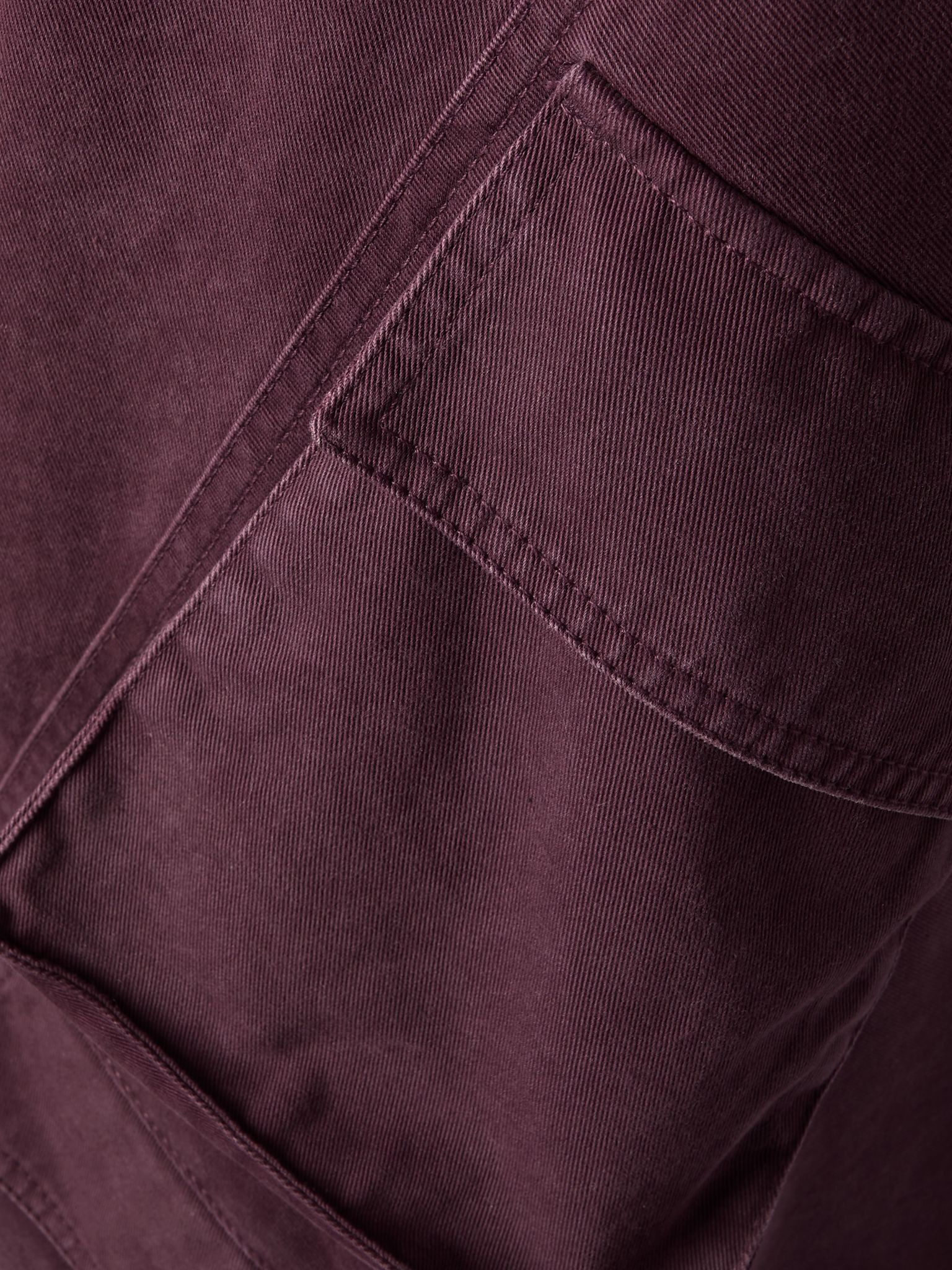Cotton-twill barrel-leg cargo pants Burgundy - 5