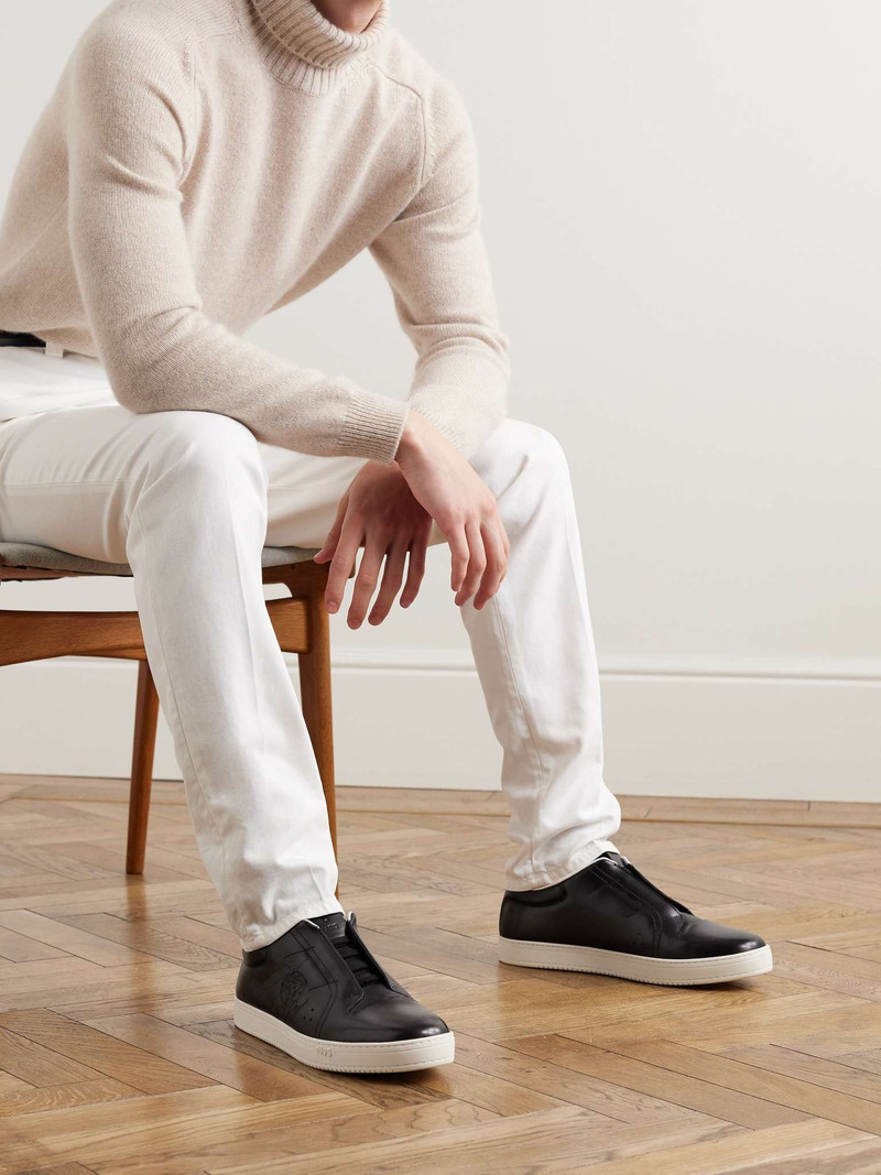 Berluti Playtime Scritto Venezia Leather Slip-On Sneakers outlook