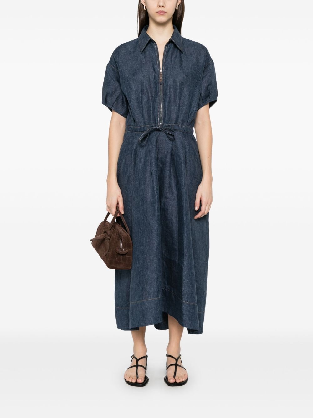 denim maxi dress - 2