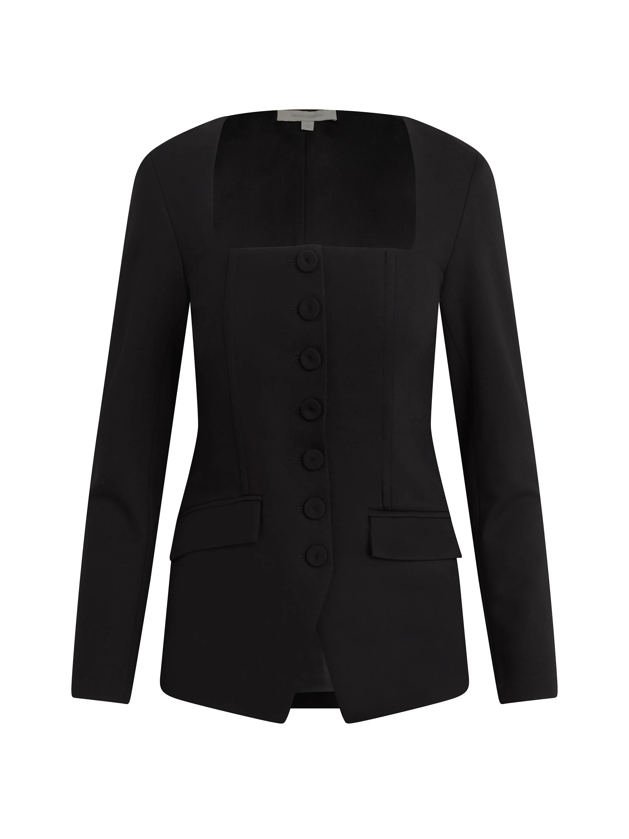Women's The Penelope Square-Neck Top - Black - 1