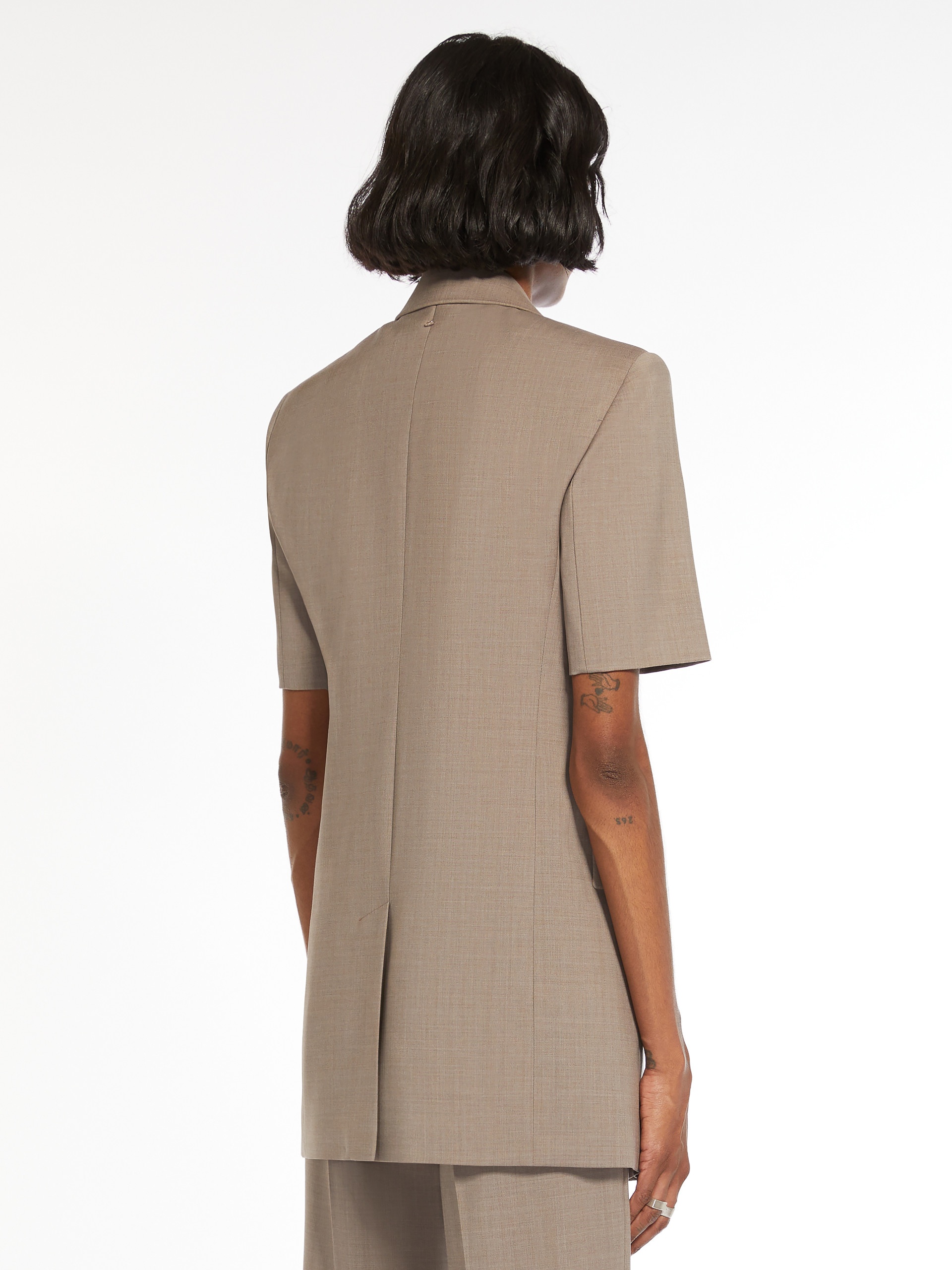 PANTERA Short-sleeved stretch wool blazer - 4