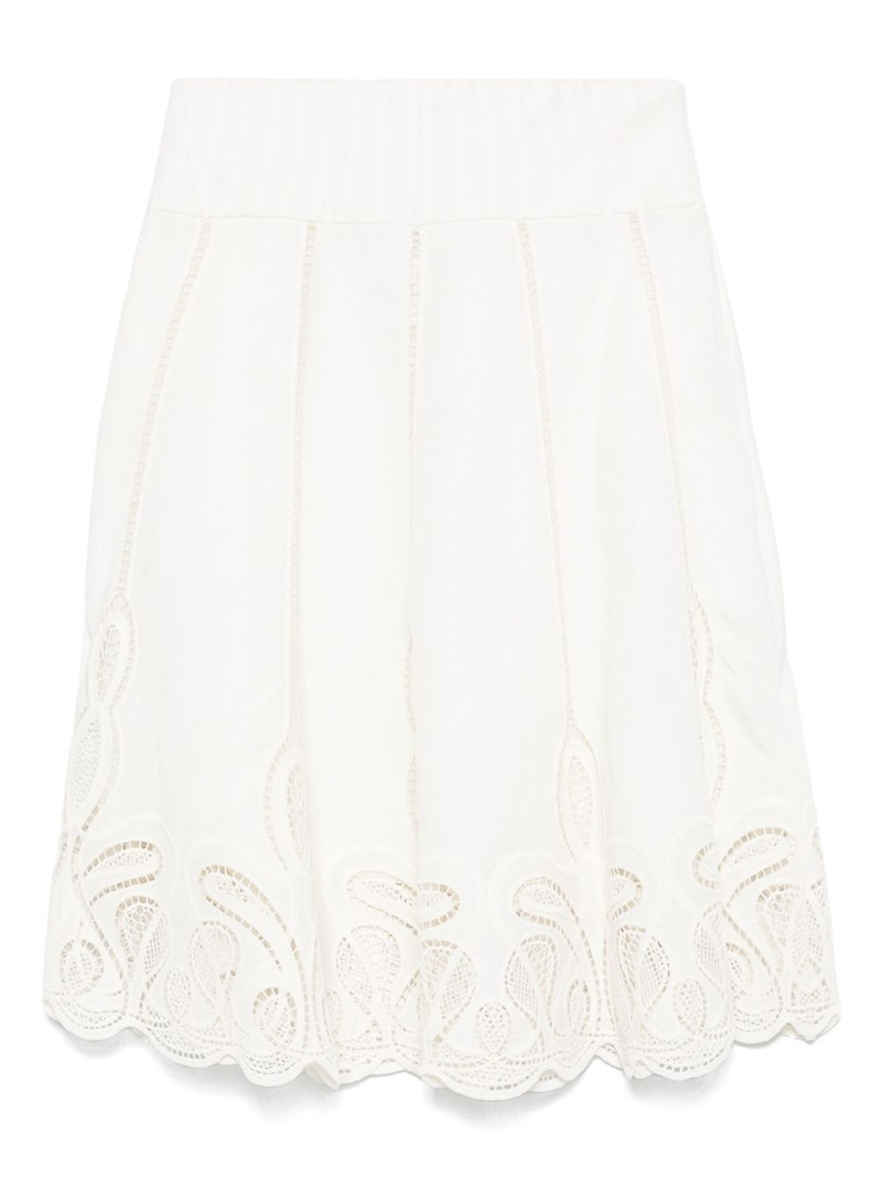 SIMKHAI embroidered midi skirt outlook