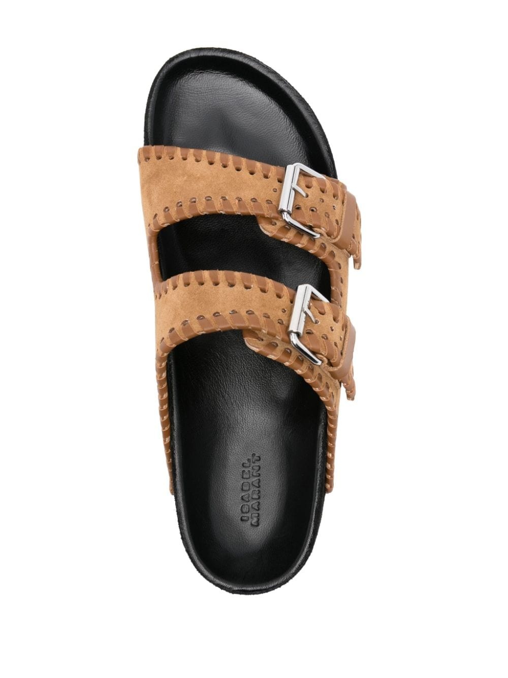 Lennyo buckled suede slides - 4