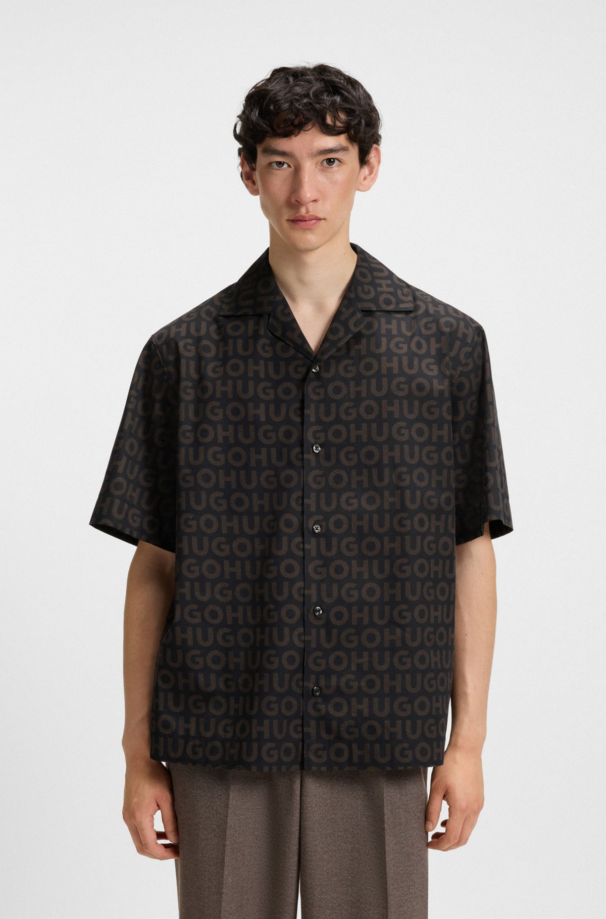 OVERSIZE-FIT SHIRT IN PRINTED COTTON POPLIN - 2