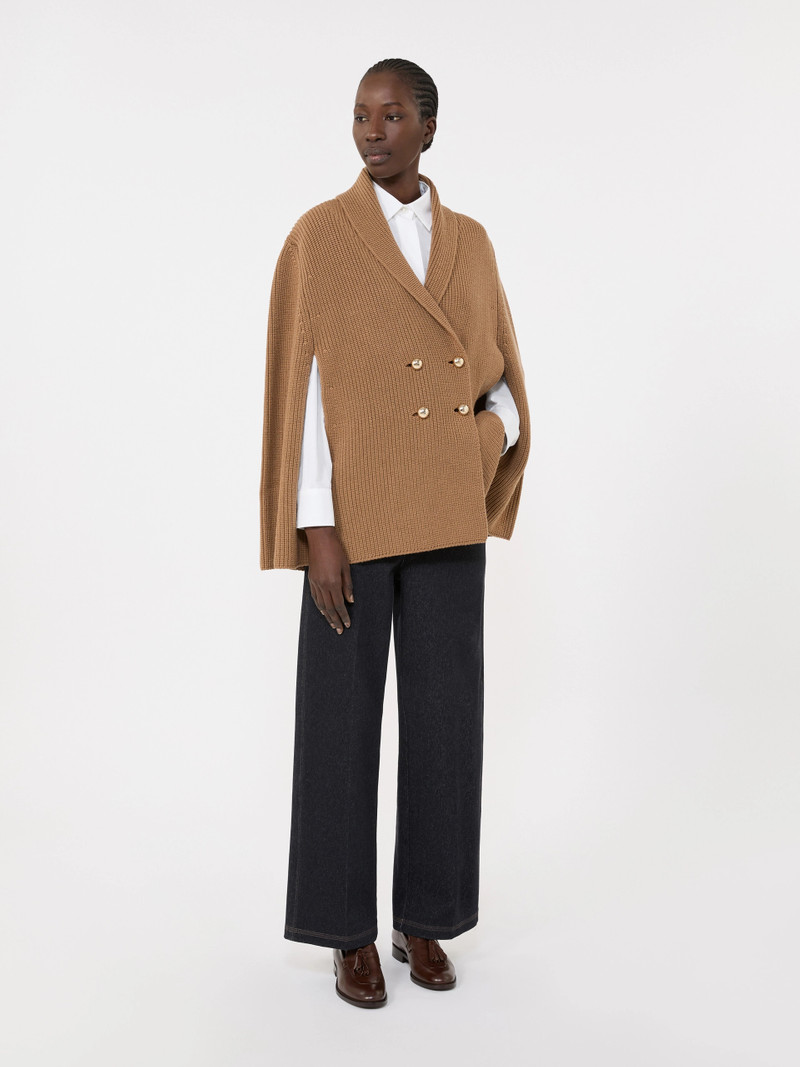 Max Mara Double-breasted wool cape - CAMEL outlook