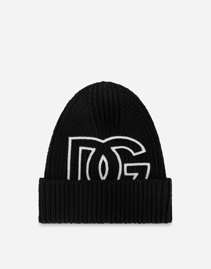 Knit cotton hat with DG patch - 1