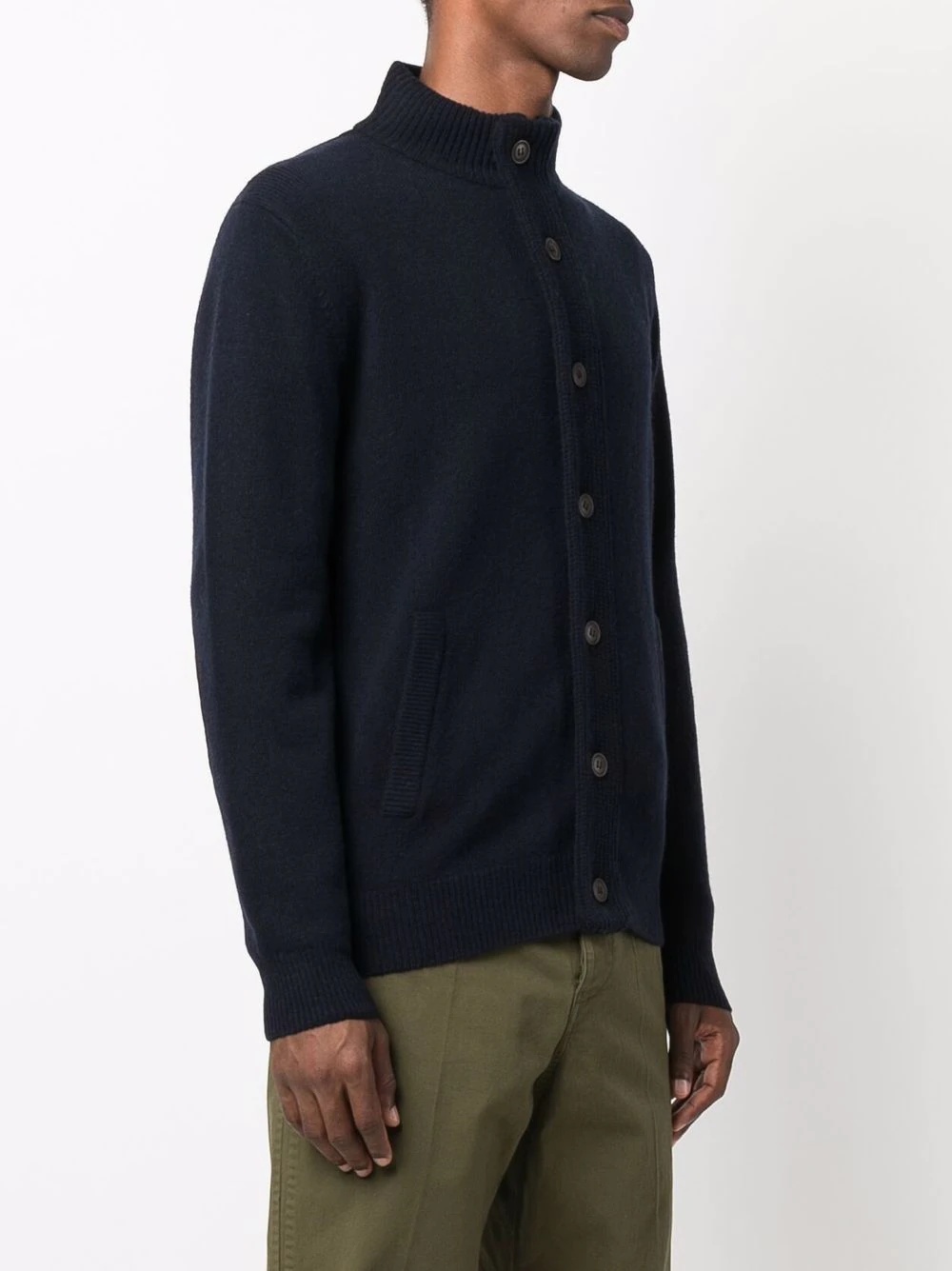 high-neck buttoned wool jumper - 3