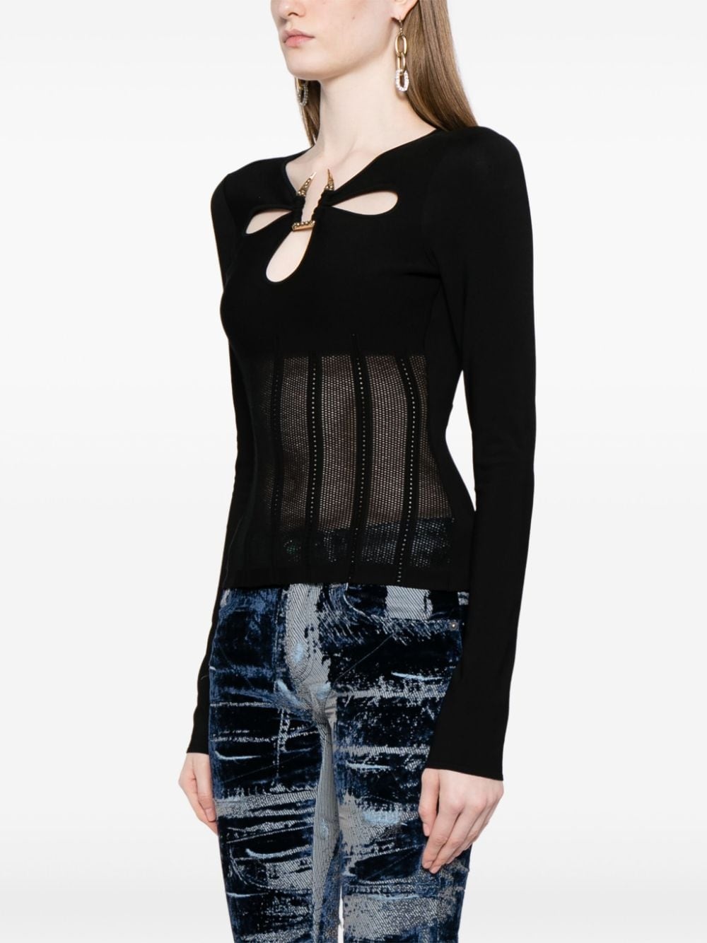 cut-out knit top - 3