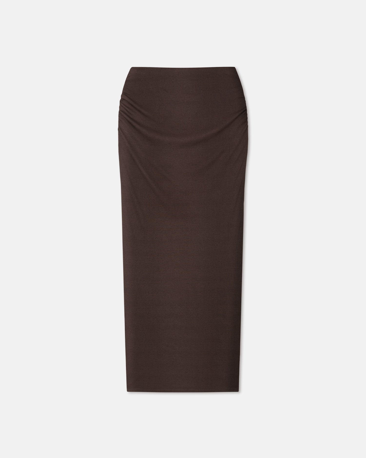 Ruched Mesh-Jersey Midi Skirt - 1