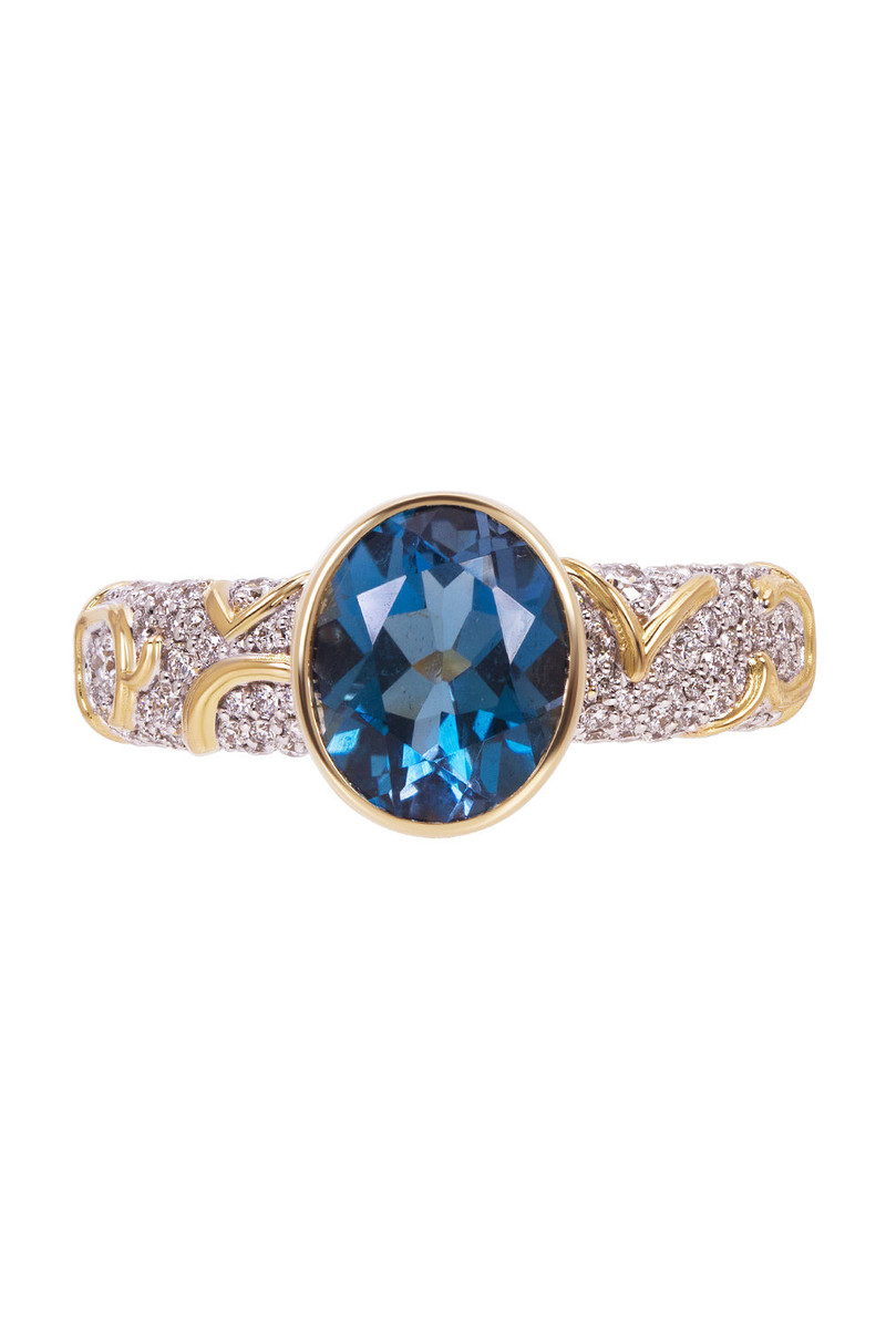 Marina B Swiss Blue Topaz Diamond Ondine Ring outlook