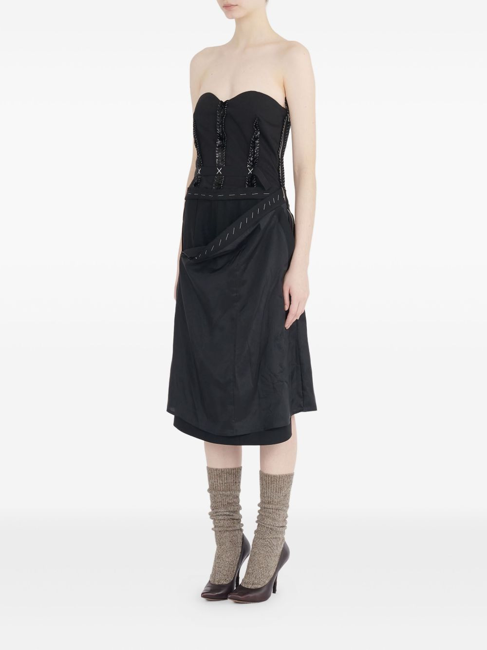 strapless midi dress - 3