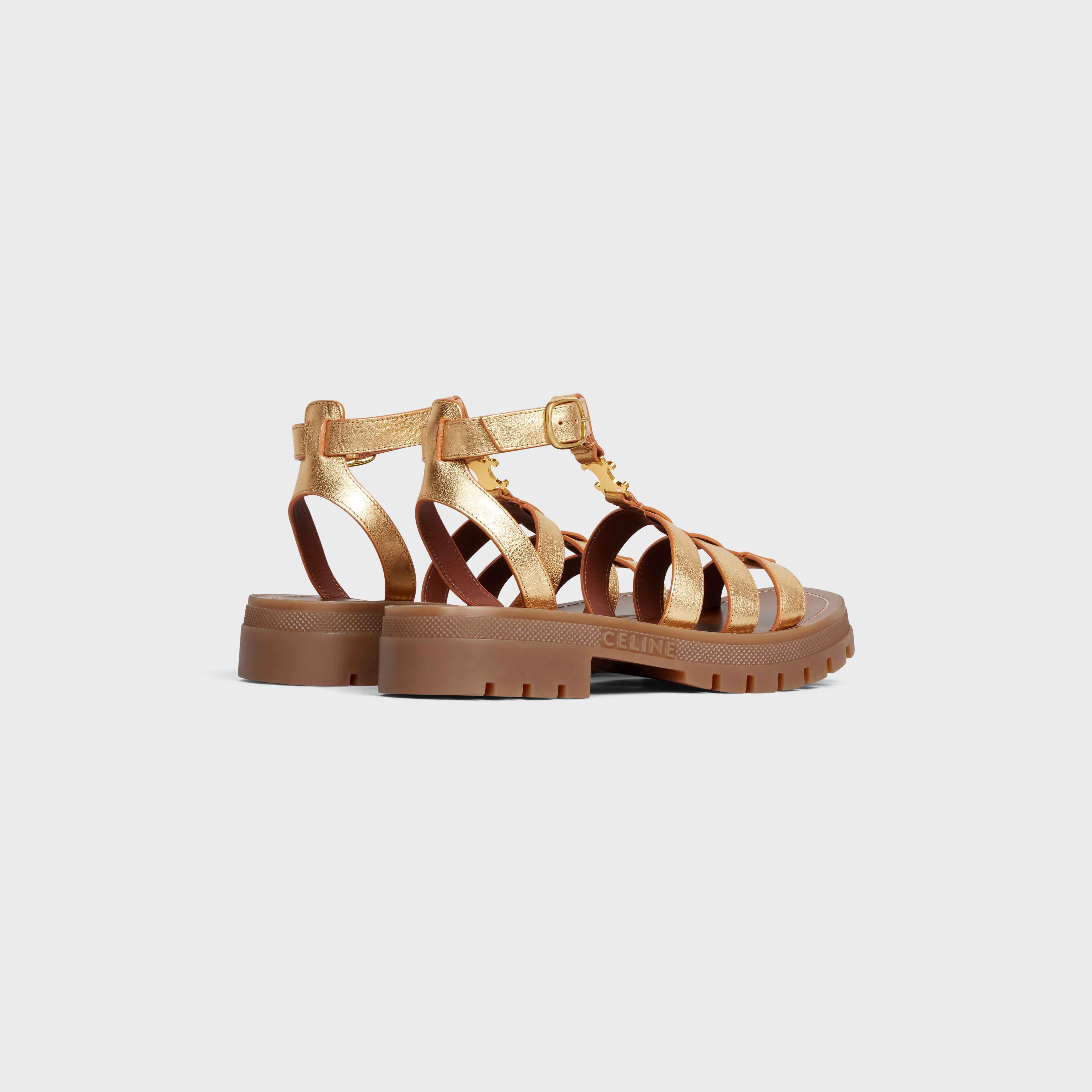 CLEA TRIOMPHE GLADIATOR CHUNKY SANDAL in Metalized Calfskin - 3