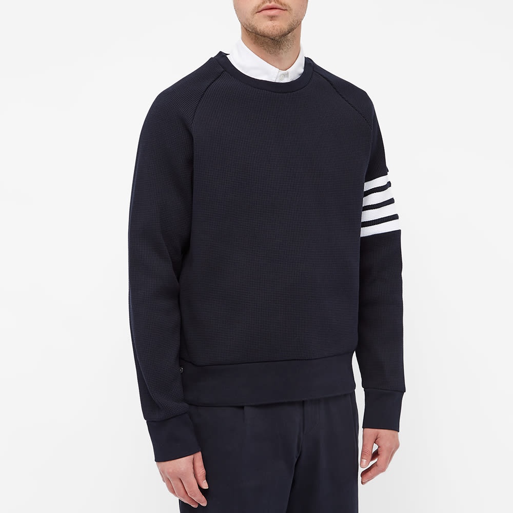 Thom Browne 4 Bar Raglan Sleeve Waffle Crew Sweat - 3