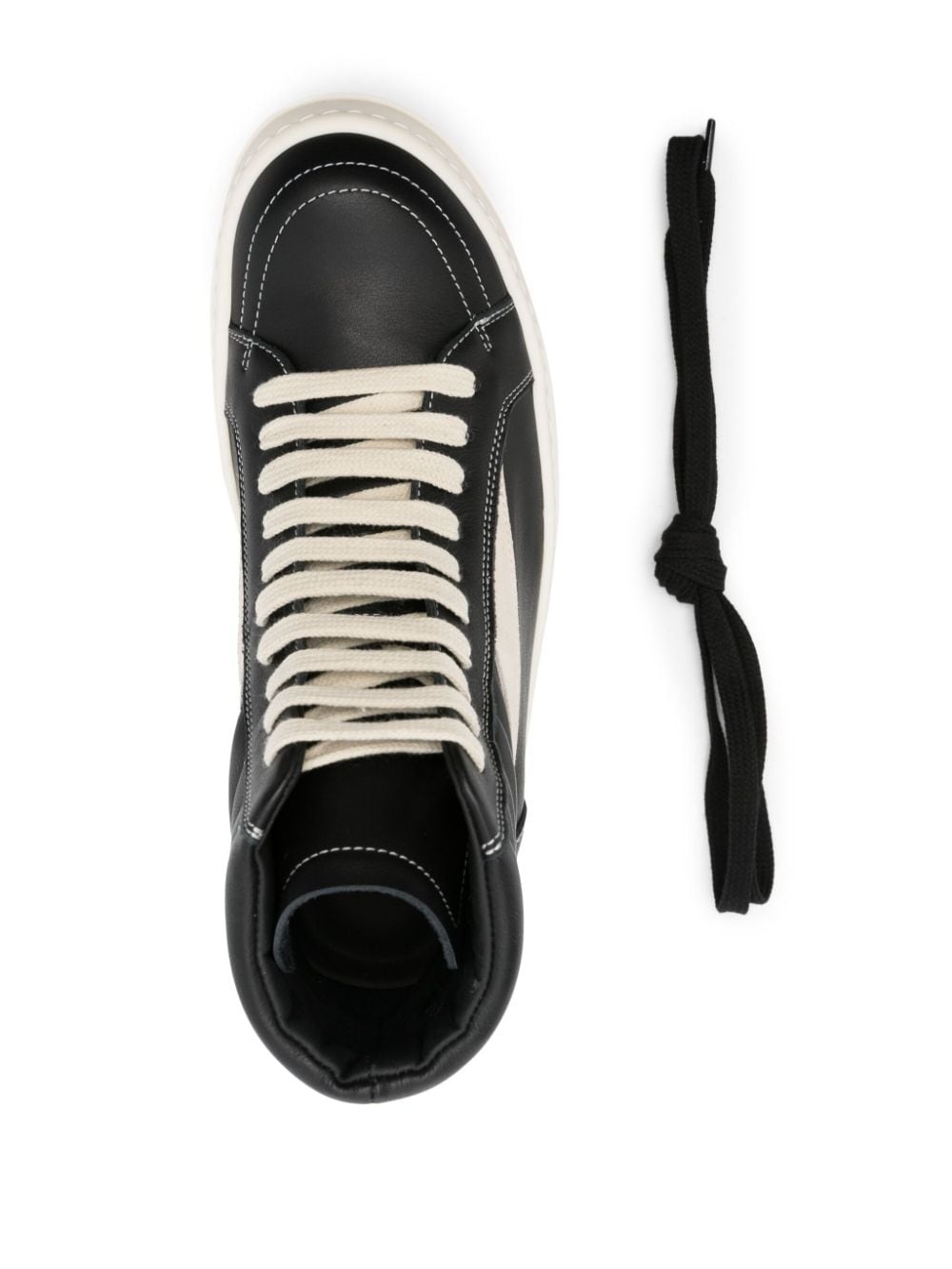 high-top leather sneakers - 4