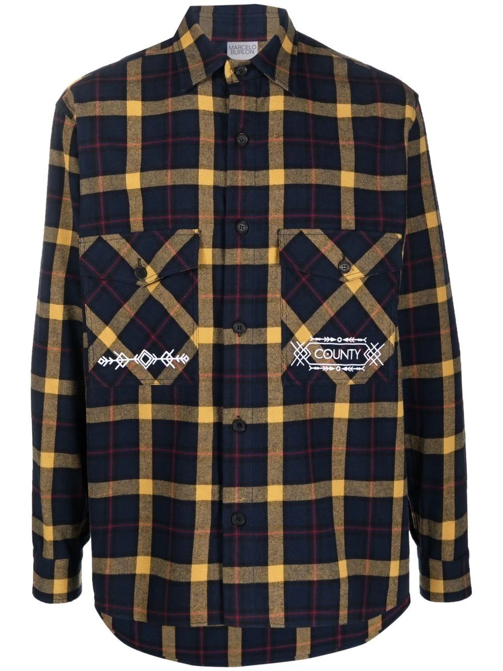 folk check pattern shirt - 1