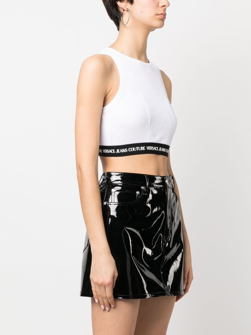 logo-print cropped tank top - 3