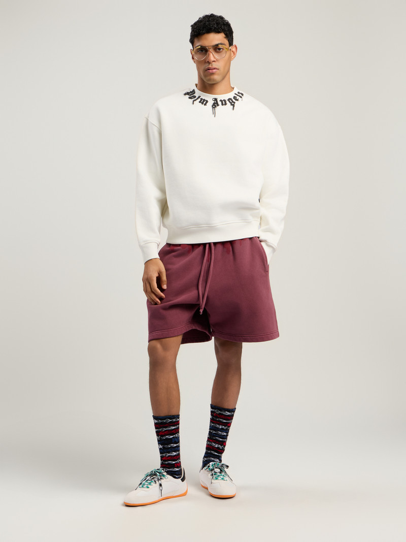 Palm Angels Neck Logo Reg Crew Sweatshirt outlook