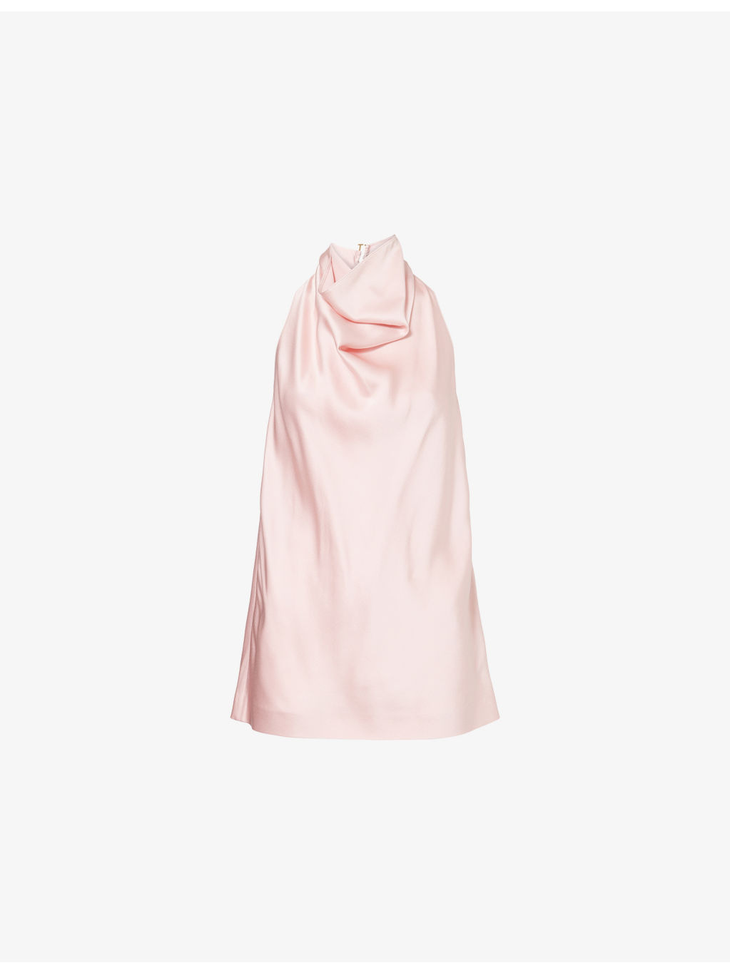 Halterneck Draped Satin Top - 1
