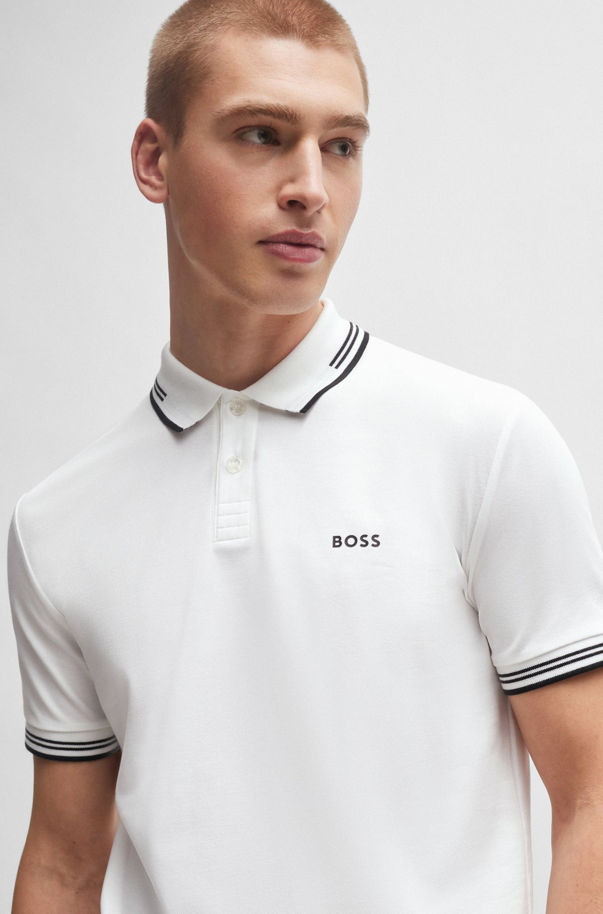 STRETCH-COTTON SLIM-FIT POLO SHIRT WITH BRANDING - 3