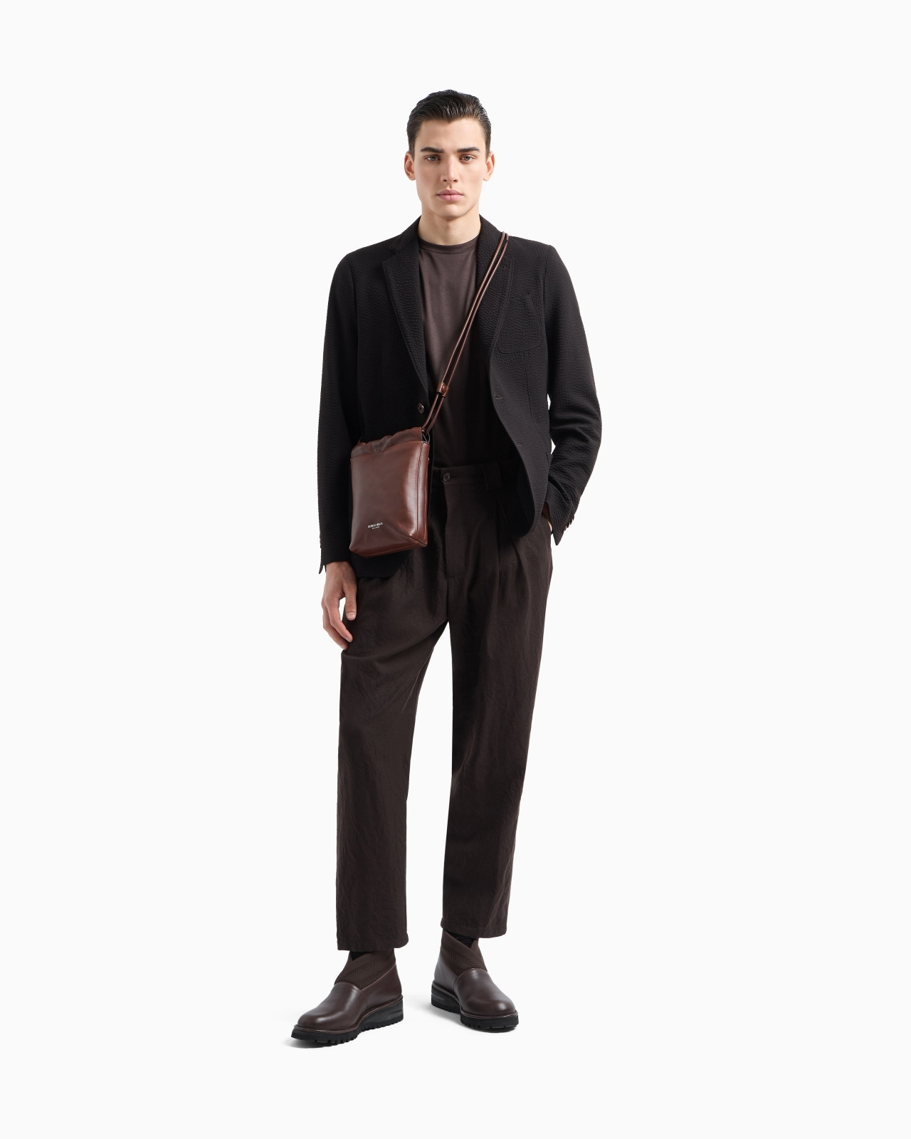 Upton line single-breasted jacket in virgin wool and cashmere seersucker - 2