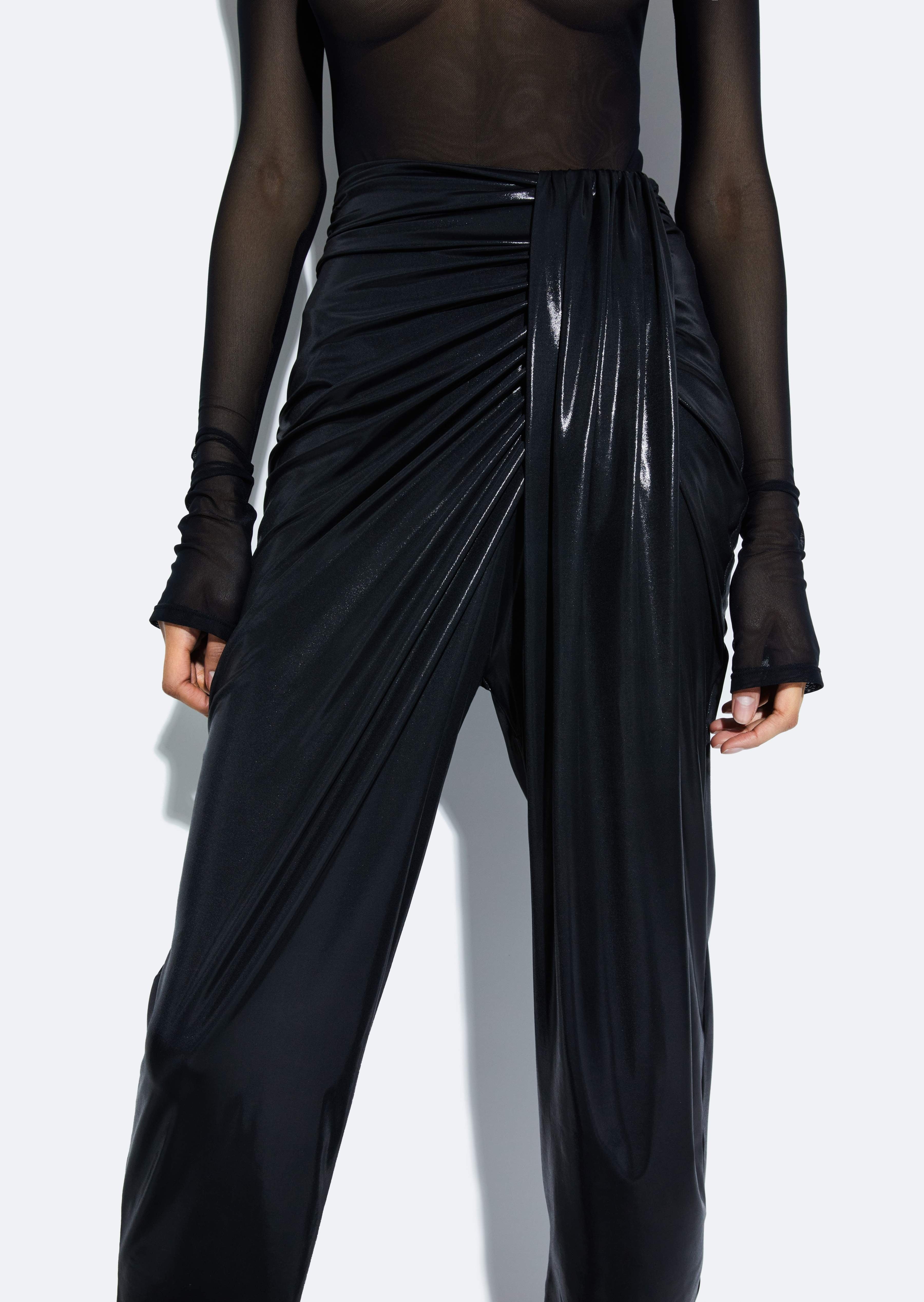 Coated Jersey Draped Pant - 5