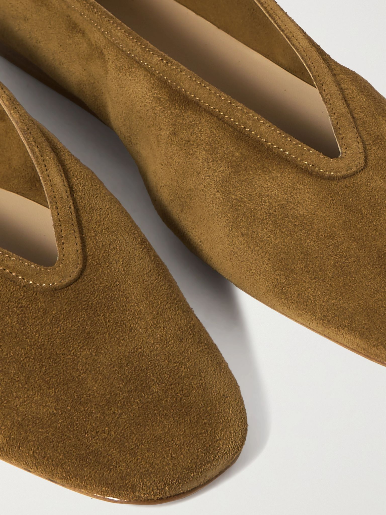 Luna suede ballet flats Taupe - 4