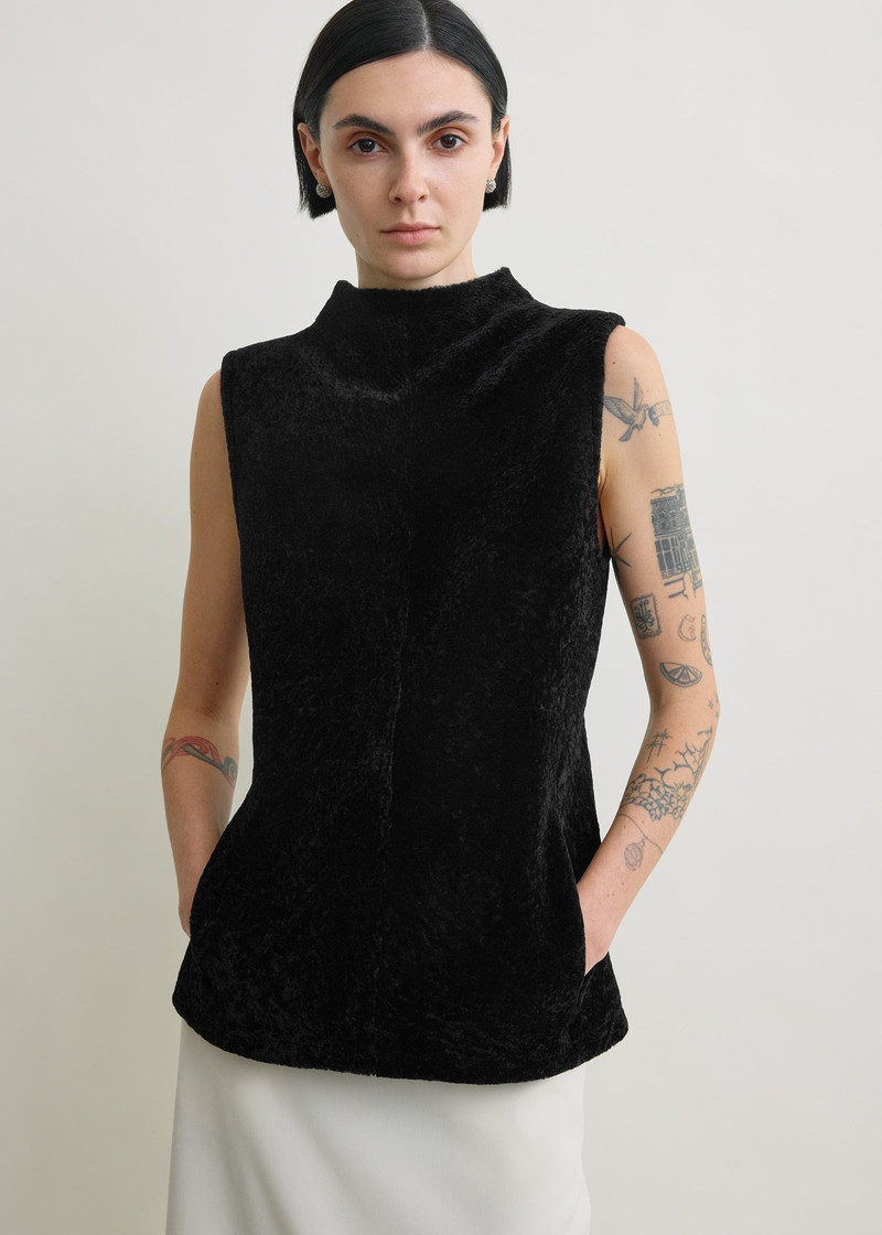 Shearling-front top black 5