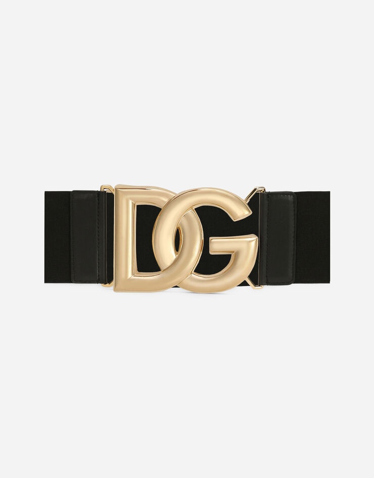 Stretch band belt with crossover DG logo buckle - 1