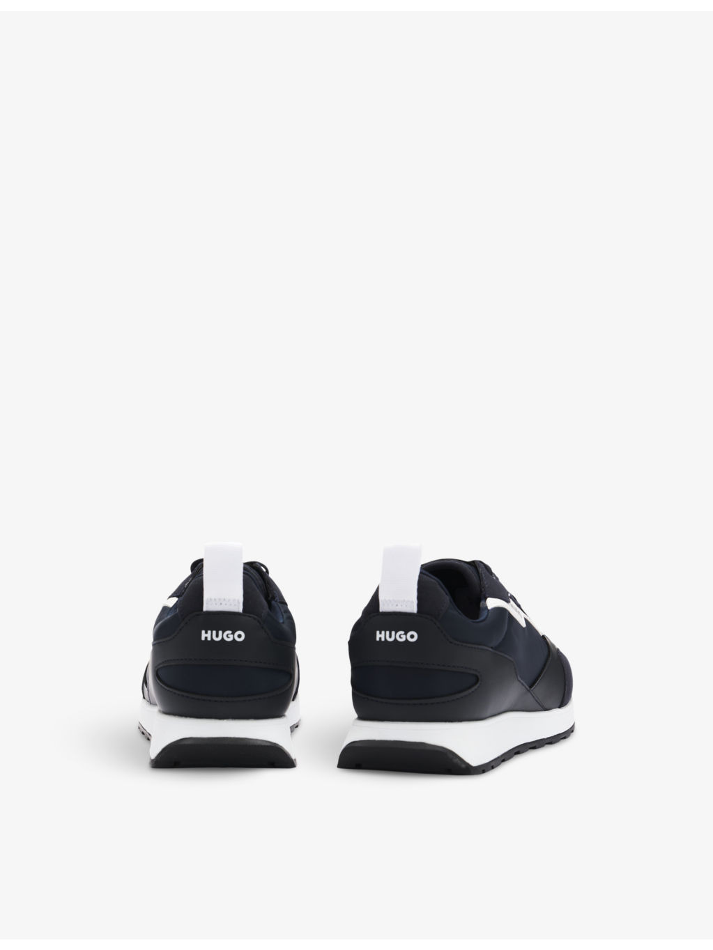 Logo-embossed leather and mesh low-top trainers - 5
