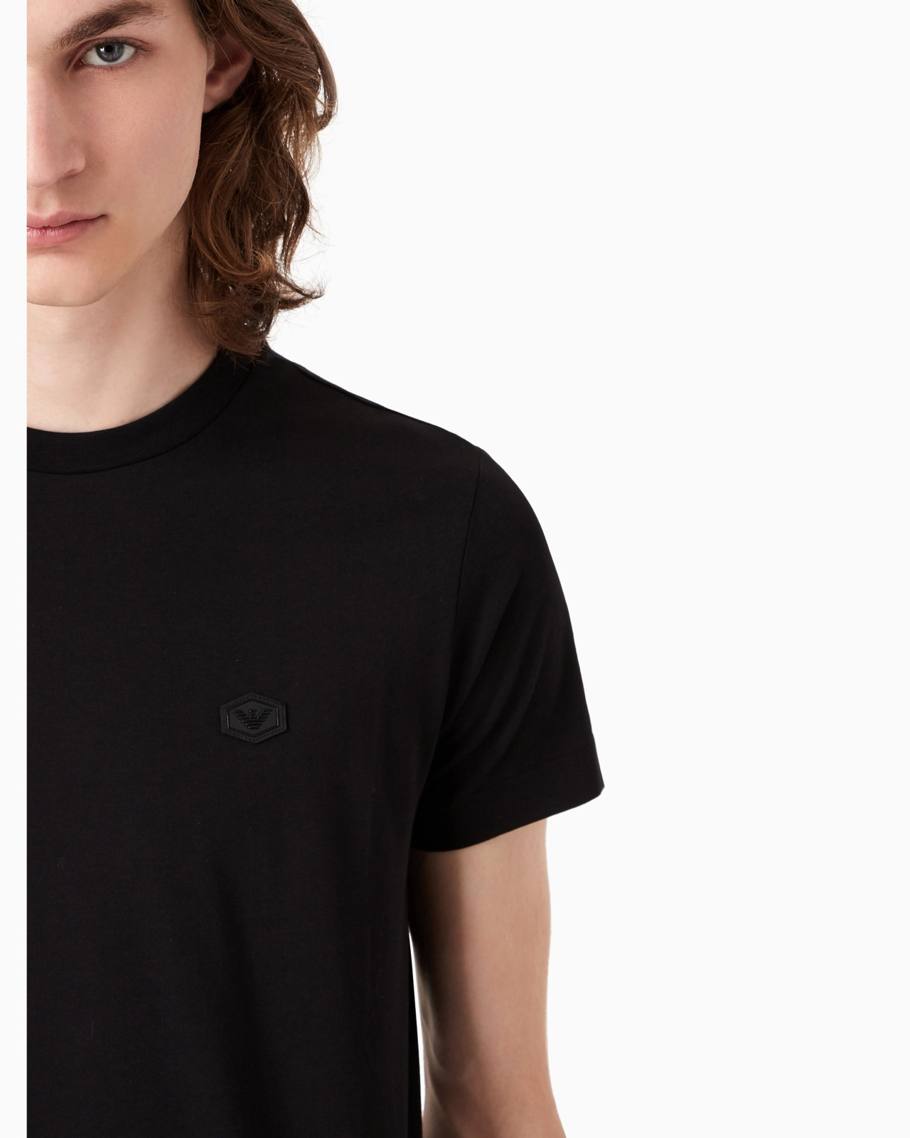 Supima jersey T-shirt with micro logo patch - 6