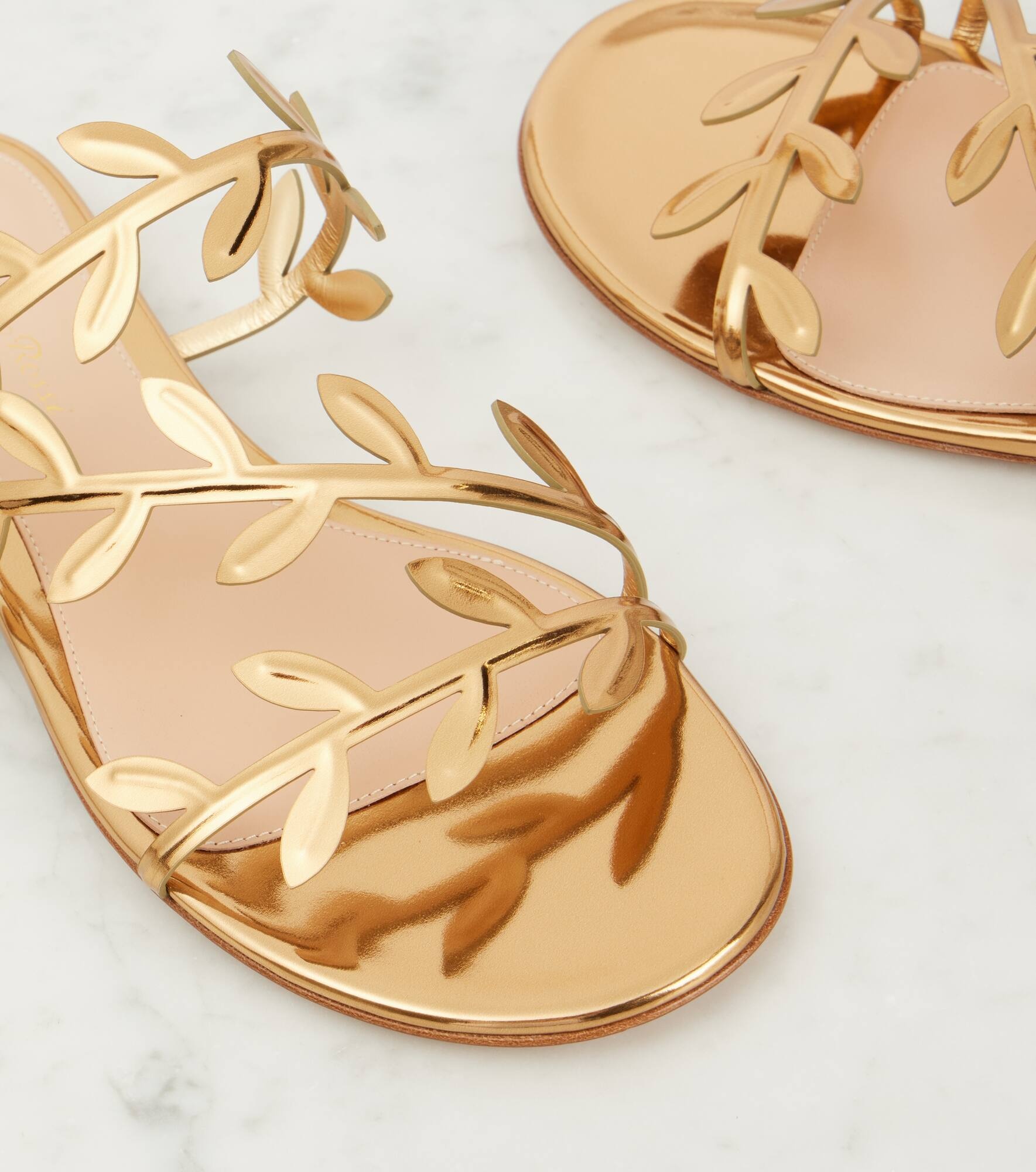 Flavia metallic leather slides - 5