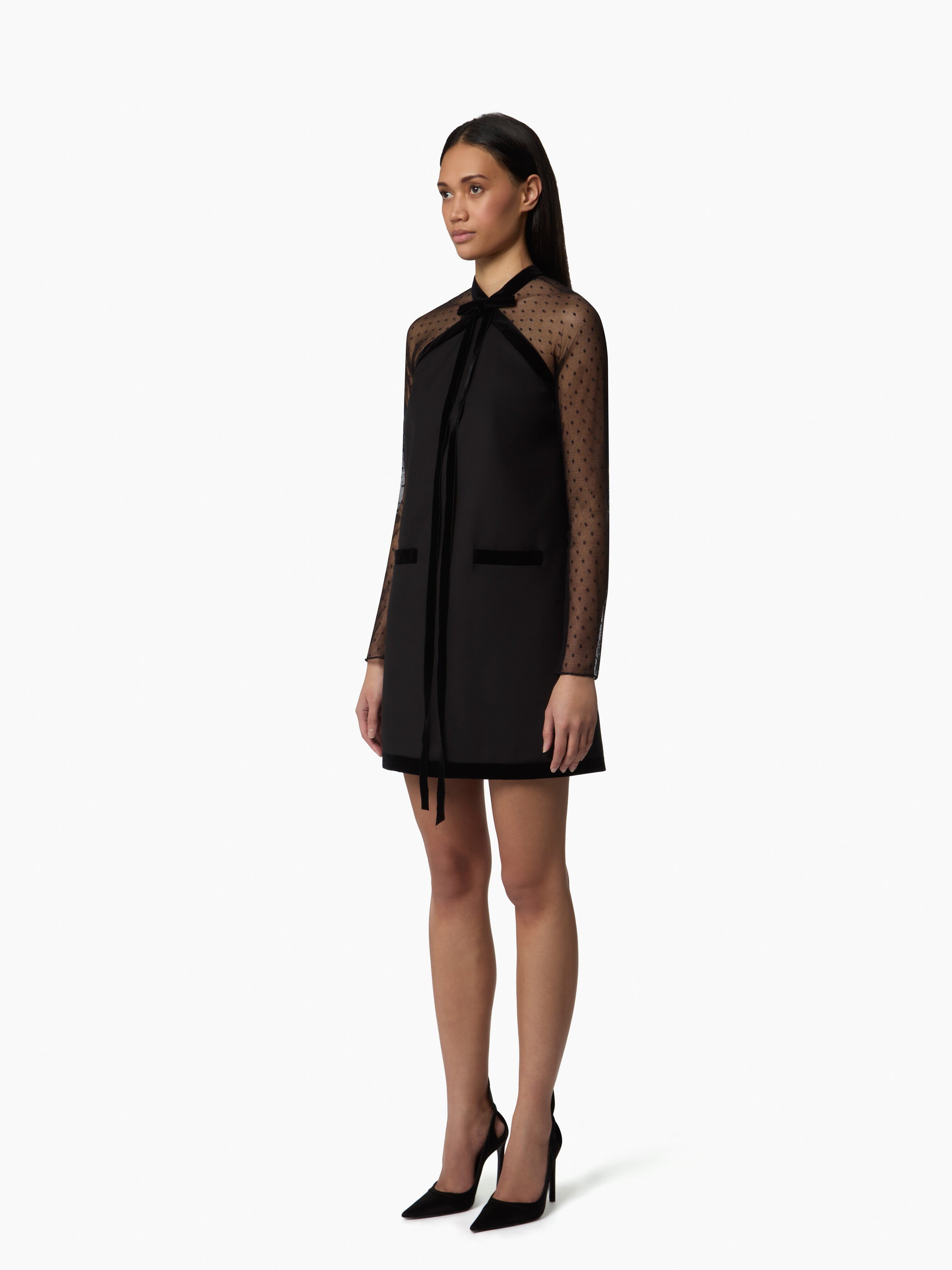 Tulle Sleeves Mini Dress - 2
