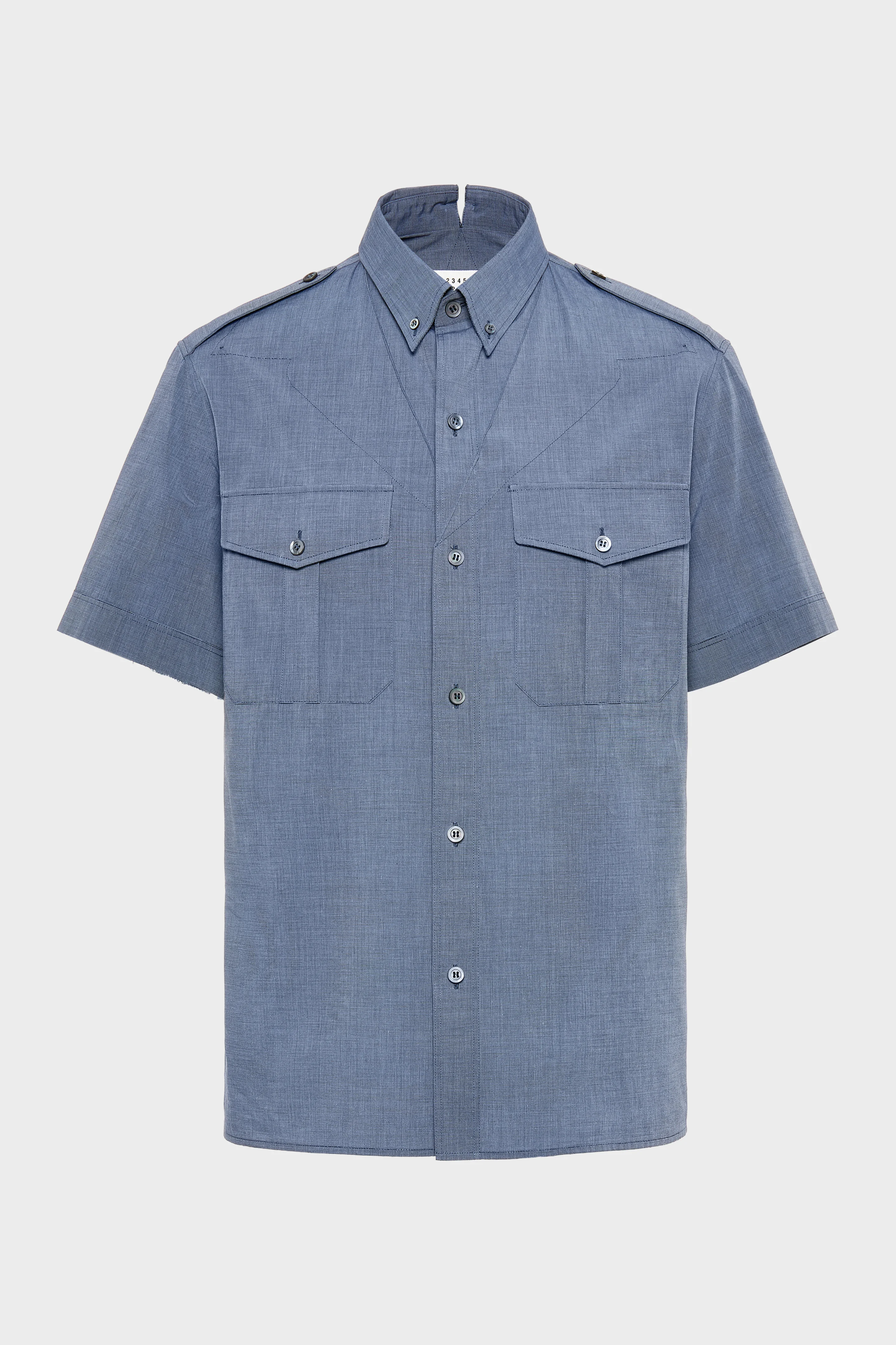 Folded Collar Short-Sleeve Shirt - 1