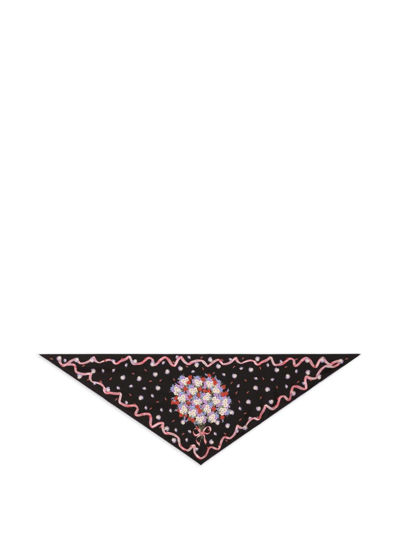 floral-print ribbon scarf 1