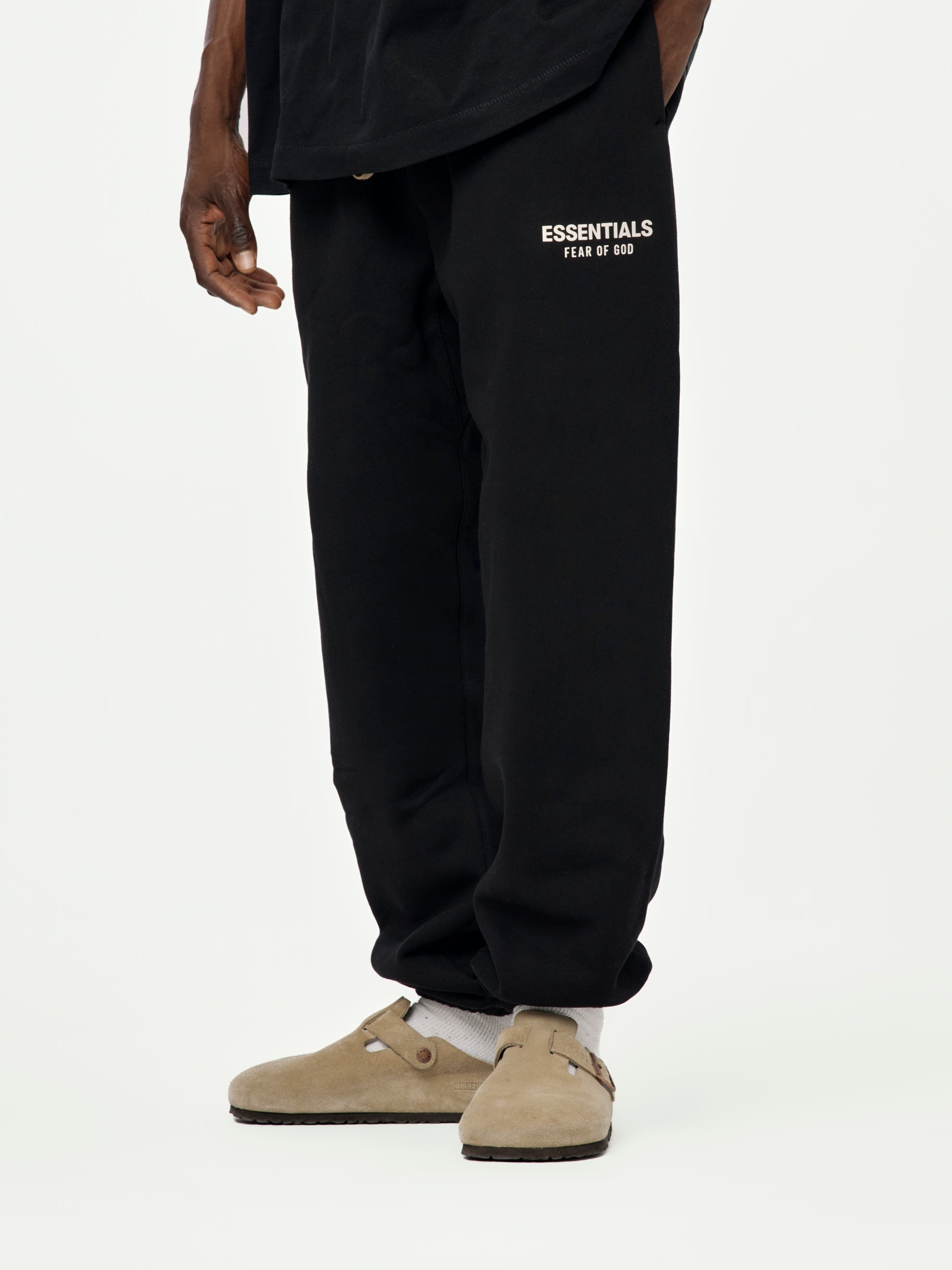 FLEECE ESSENTIAL SWEATPANT (BLACK) - 2