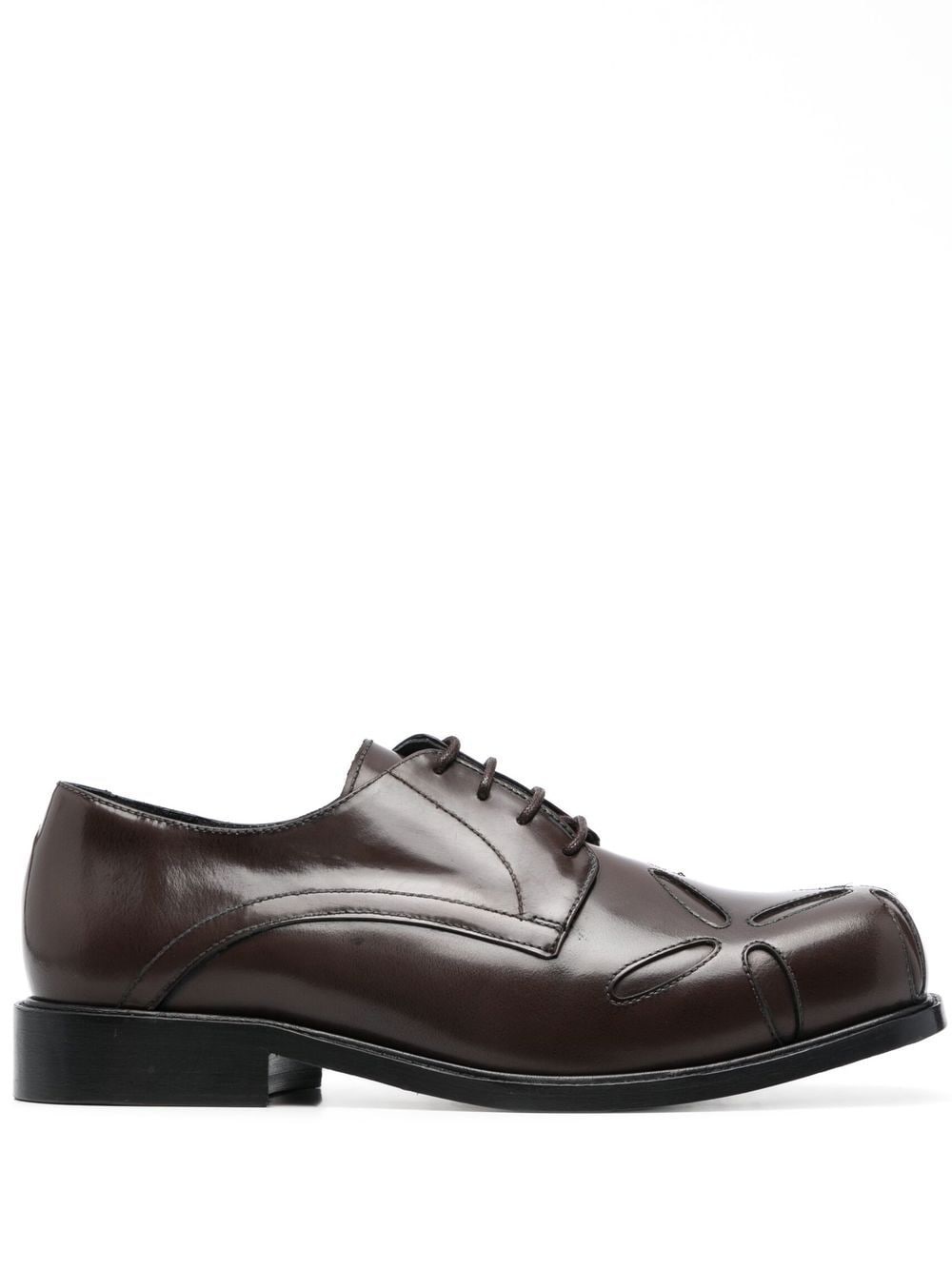 Slashed square-toe Derby shoes - 1